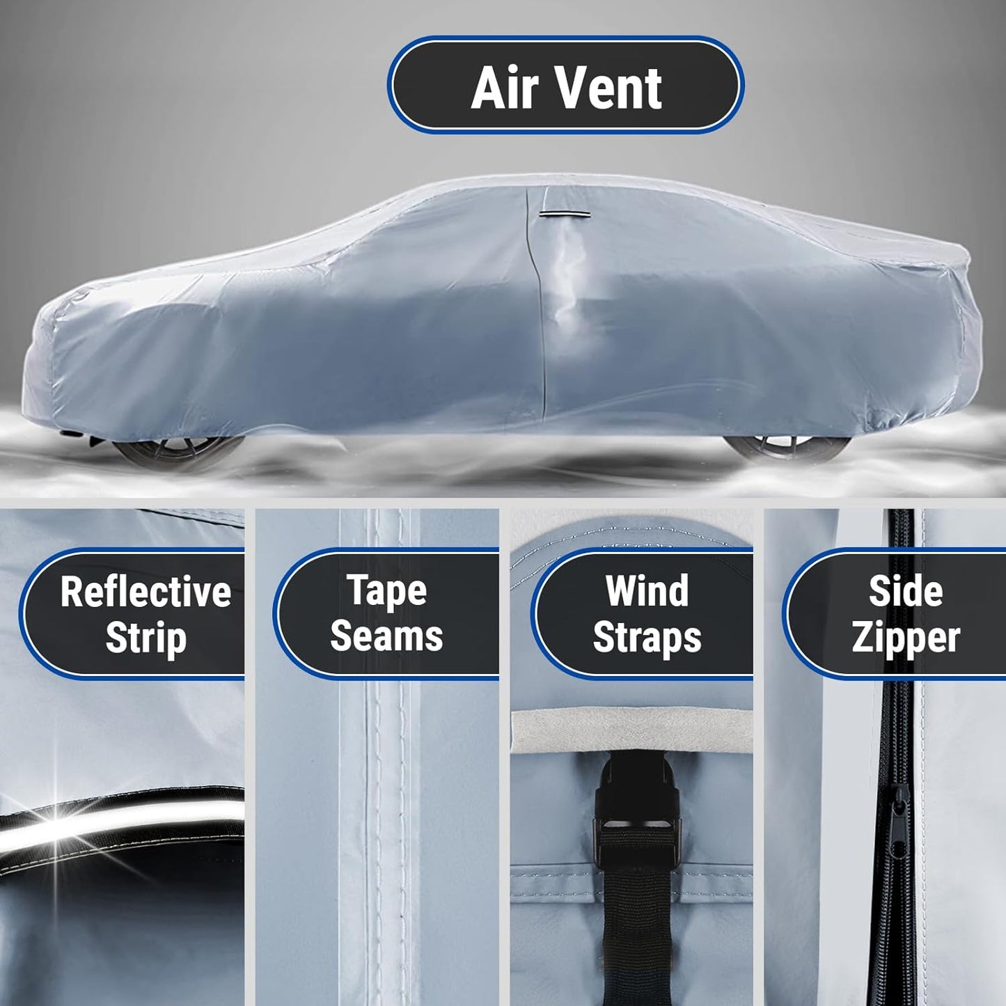 iCarCover Custom Car Cover for 1960-1965 Ford Falcon 2-Door, 4-Door, Waterproof All Weather Rain Snow UV Sun Protector Full Exterior Weatherproof Indoor Outdoor Car Cover with Strap