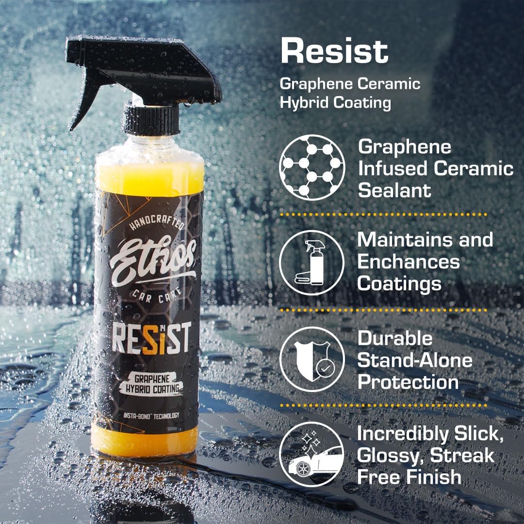 Ethos Resist - UV Ceramic Coating for Cars - Reduces Water Spotting - Enhances Coatings - Graphene Ceramic Coating Protection for Car, Boat, RV, Truck