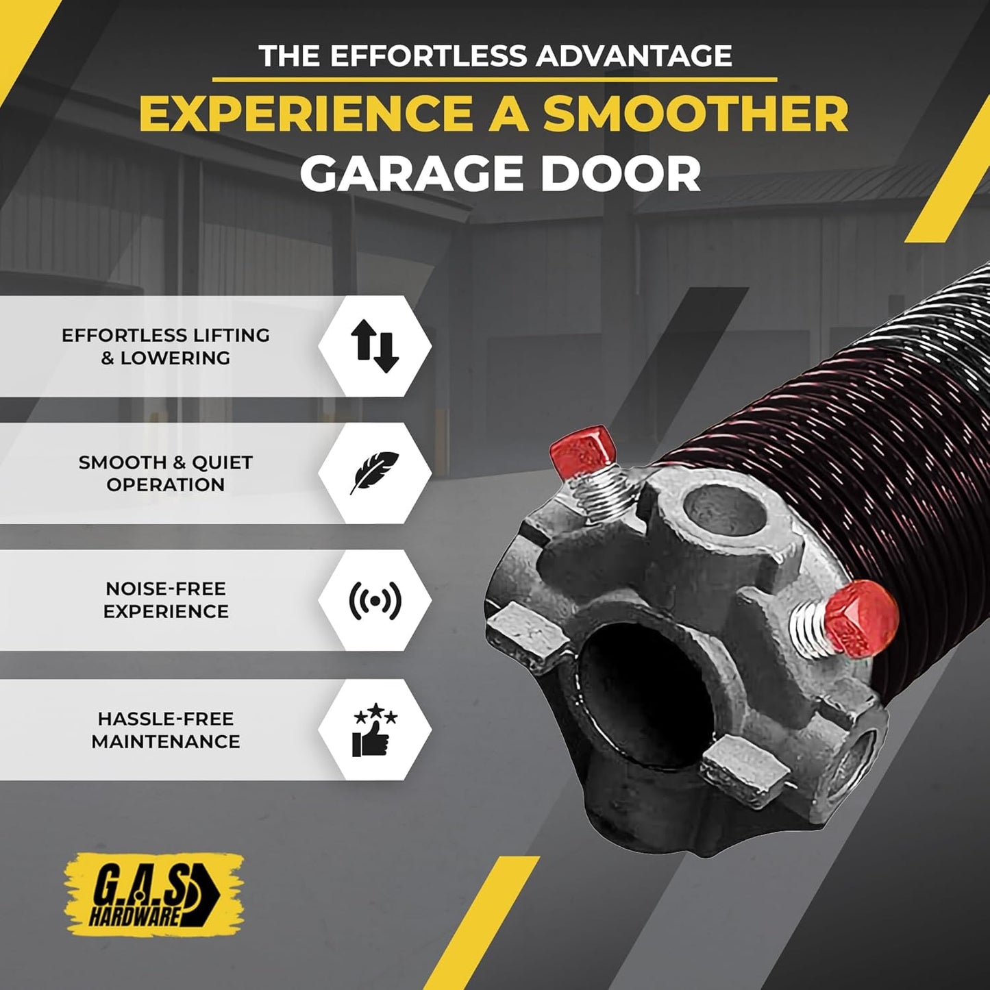 Garage Door Torsion Springs 234x2x25 Includes 1” Steel Bearing, Gloves, and Winding Bars for Left and Right Side of Garage Door Precision E-Coating 5-Year Warranty Minimum 30,000 Cycles (Pair)