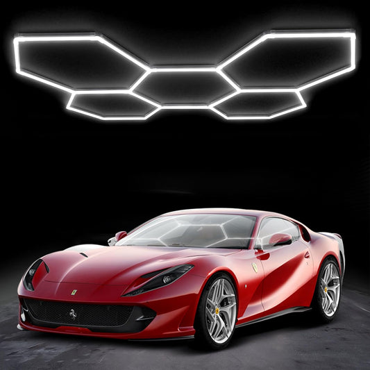 MODERN Hexagon Garage Lights，25 Pack 216W 25920LM High Brightness Hexagon Garage LED Lights for Garage, Shopping Mall, Workshop and Car Detailing Shop etc. … … …