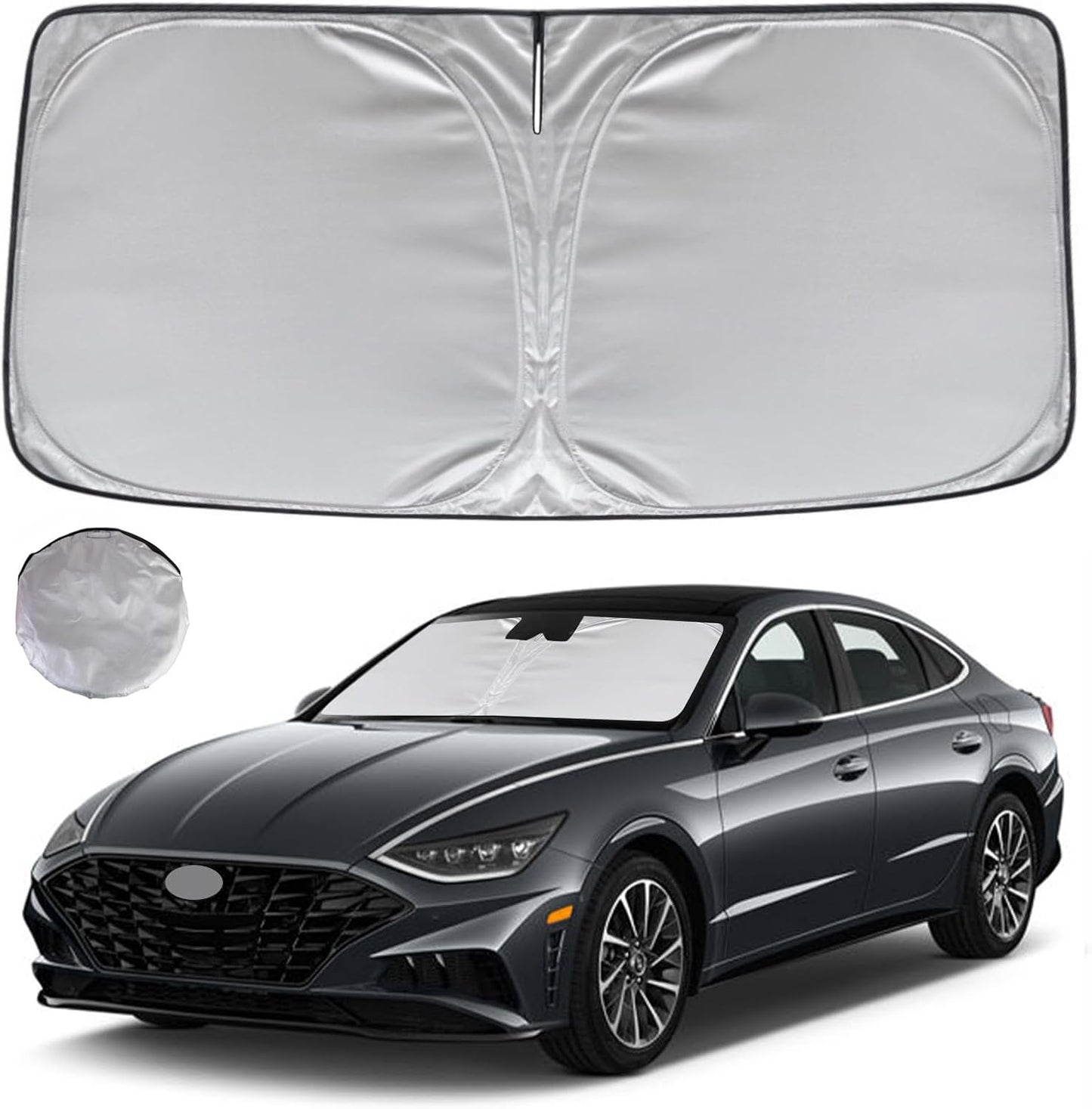 KAYZT Windshield Sun Shade for 2020-2025 2026 Hyun-dai Sonata Foldable Sunshade Front Window Custom Fit Car Accessories