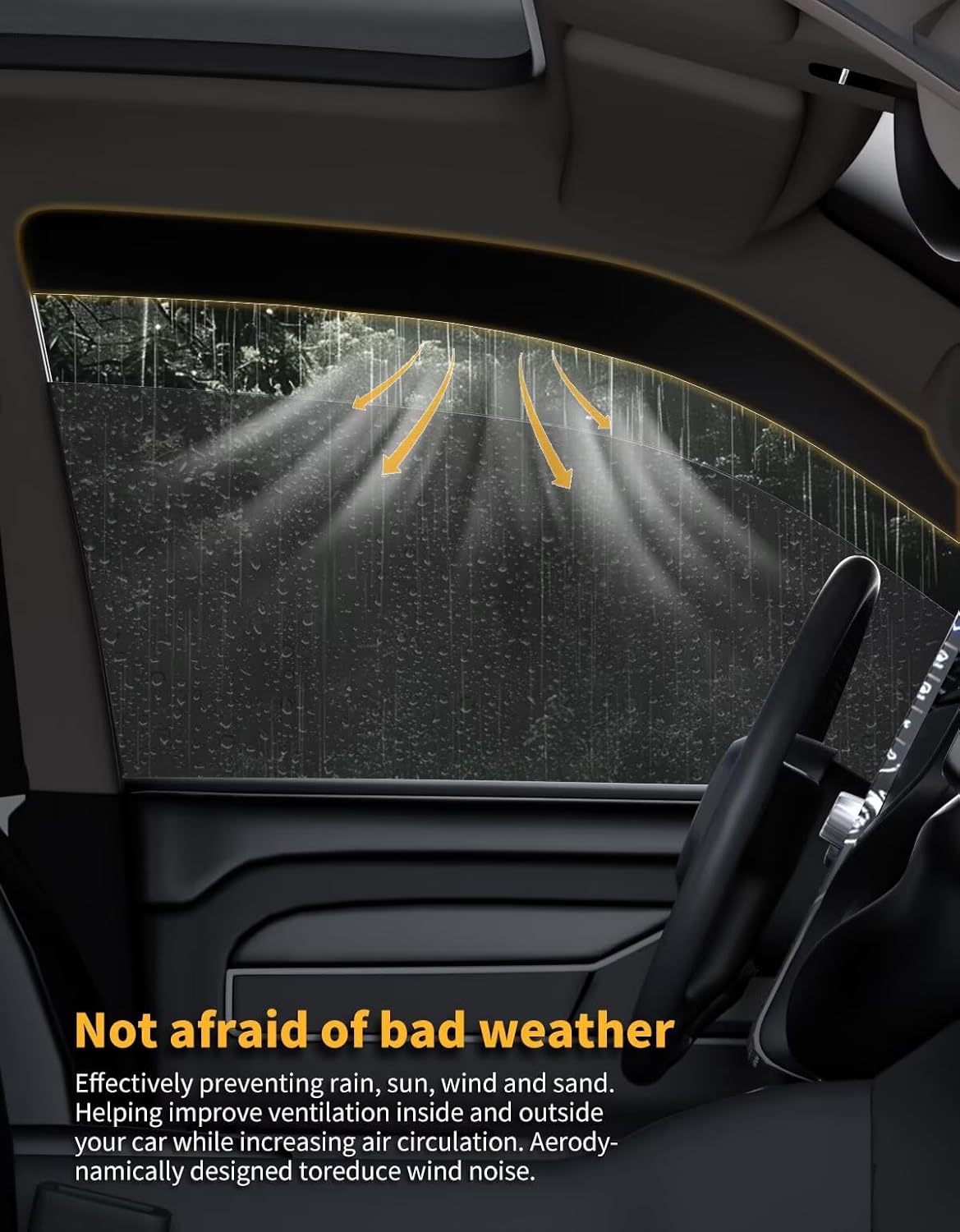 in-Channel Window Rain Guards Fit for Truck Dodge RAM 2500 3500 2019-2025 Crew Cab Extra Durable Window Visors Window Deflectors Vent Visors Vent Shades Car Accessories-4 pcs 2-Q07