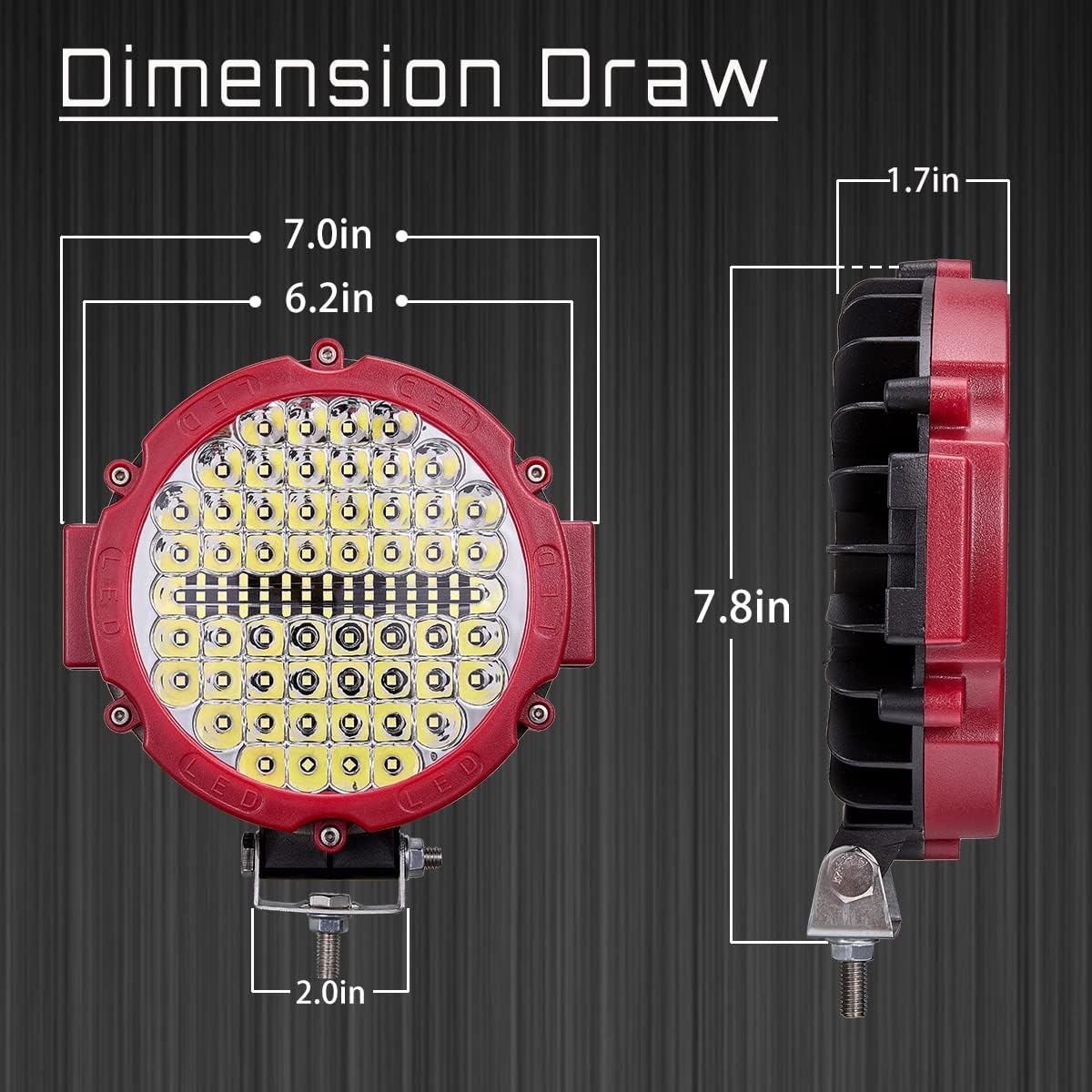 Round LED Light Pods, 7 Inch 120W 10000lm LED Off Road Driving Auxiliary Fog Lights 12V 24V for Trucks ATV SXS RZR UTV Golf Cart 4x4 Car Offroad Lighting Waterproof (2 Pack)