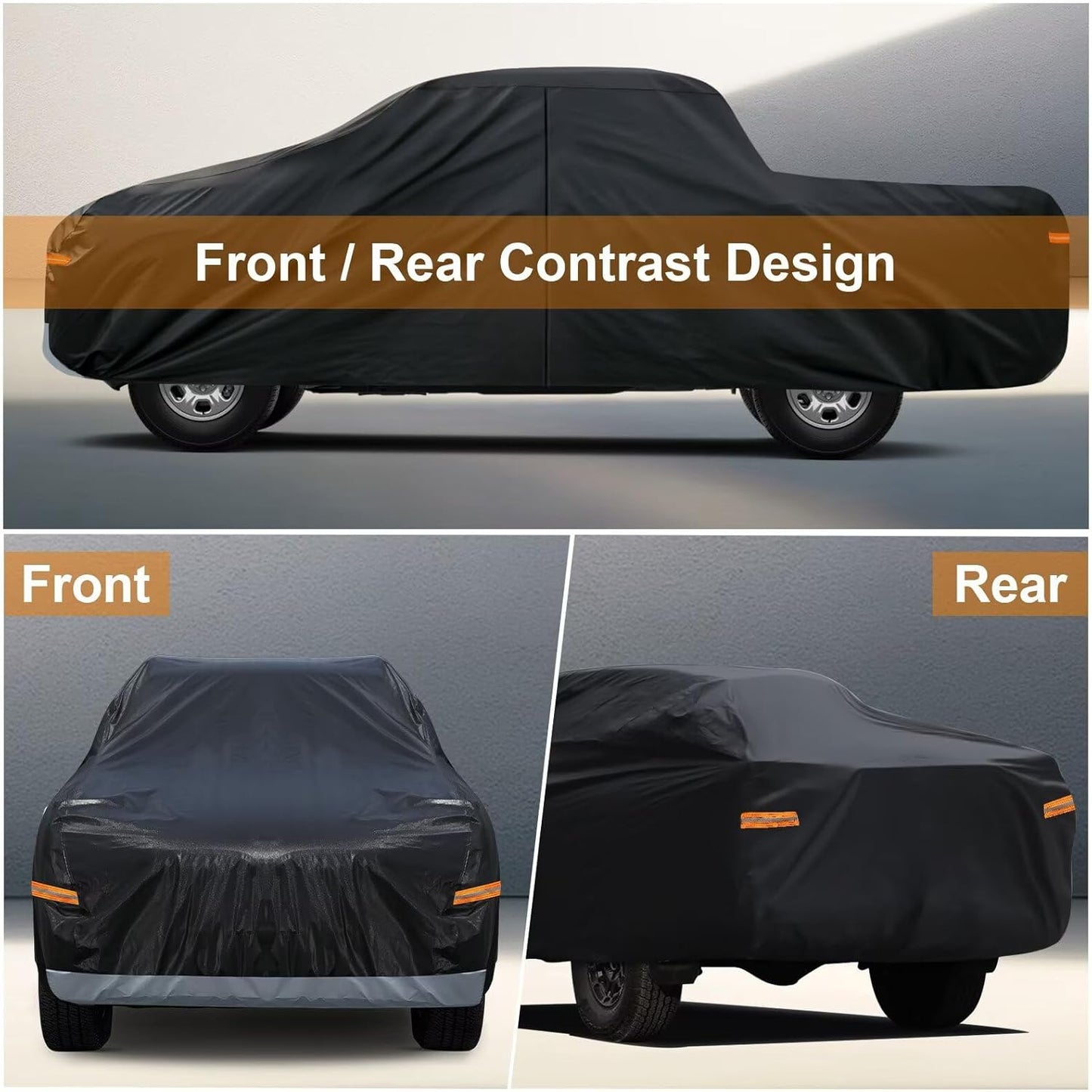 Kayme Truck Cover Custom Fit Ford F-150(1991-2004) Extended Cab Long Bed. Full Exterior Heavy Duty Outdoor Pickup Truck Car Cover Waterproof All Weather.Car Tarp for Wind Sun Dust Protection.Black