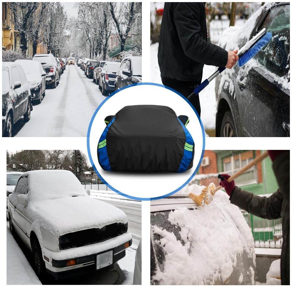 Avecrew Car Cover Custom Fit for Honda Civic Sedan, Waterproof All Weather Full Exterior Cover Rain Snow UV Protection Outdoor Cover with Side Door Zipper Design