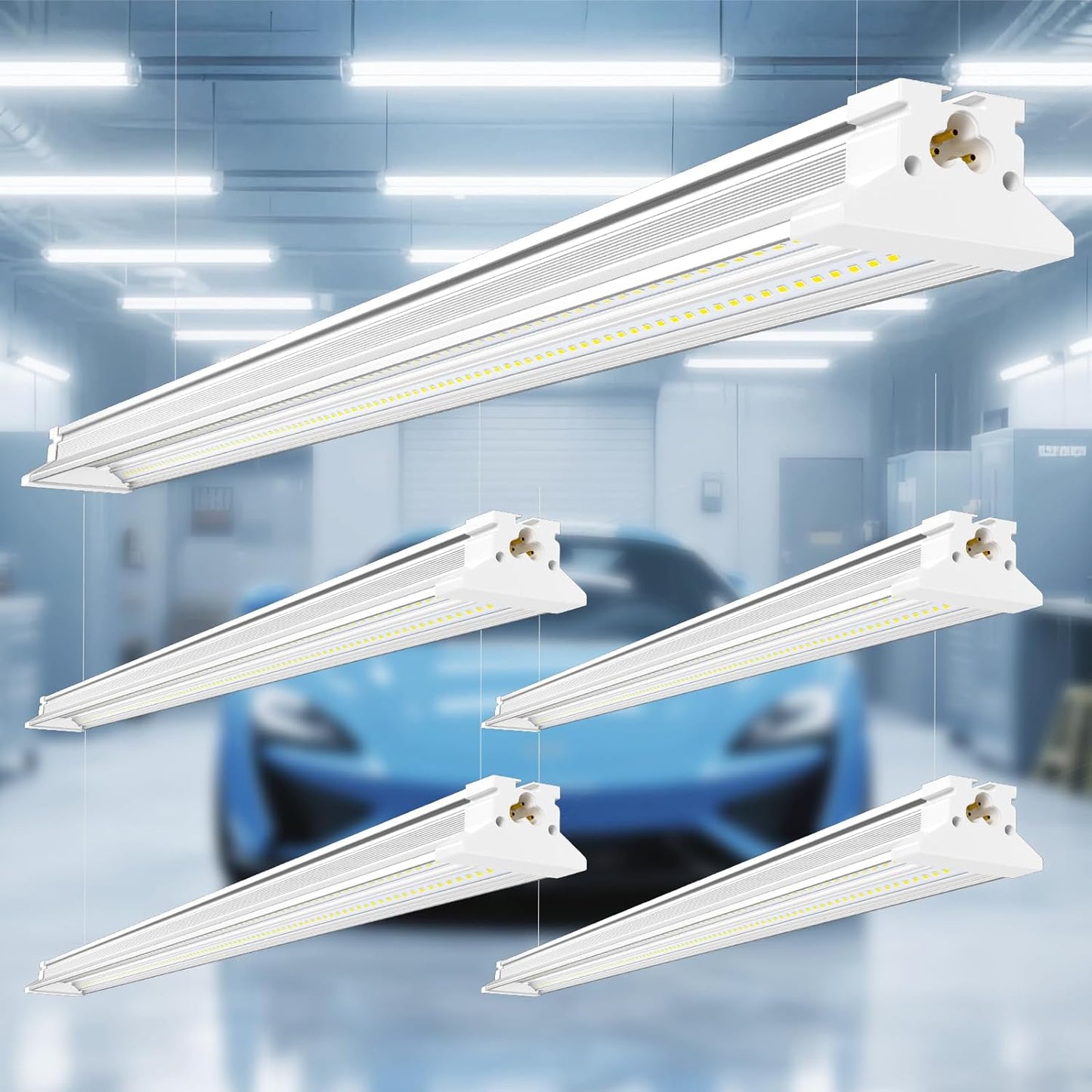 Upgrade Super Bright Hanging | Surface Mount 4' 10000LM 5000K 60W Linkable 4FT Led Shop Light, 4FT Led Shop Light for Workshop Garage Lighting Factory Warehouse Shop Workbench 4 Pack