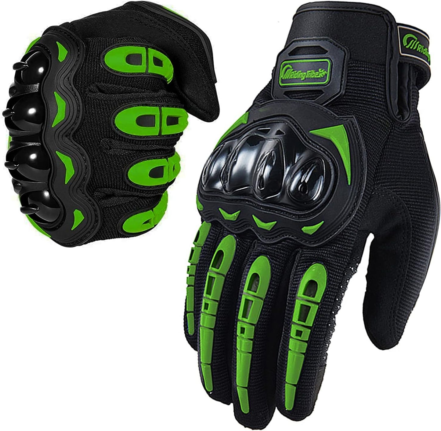 Motorcycle Gloves for Men and Women Full Finger Touchscreen Mountain Dirt Bike Gloves for Powersports BMX ATV MTB Driving Motocross Cycling Gloves(M, Green)