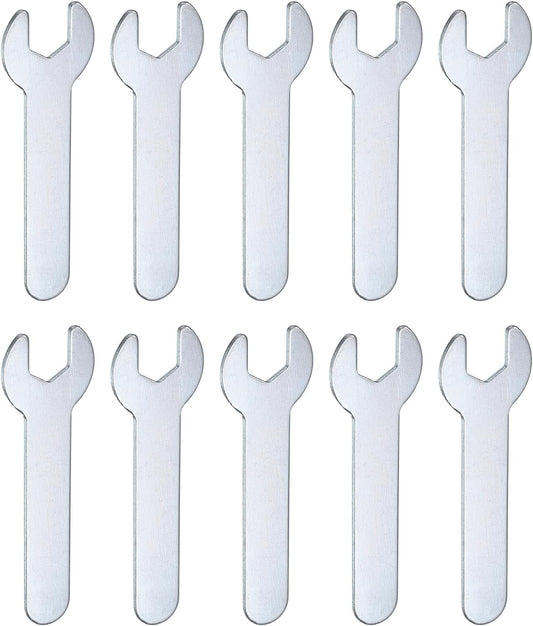 HARFINGTON 10pcs Small Wrench 10x70x1.5mm Metric U-Shaped Single Open Ended Spanner Super Thin Flat Head Galvanizing Wrench for Automotive Repair Furniture Assembly