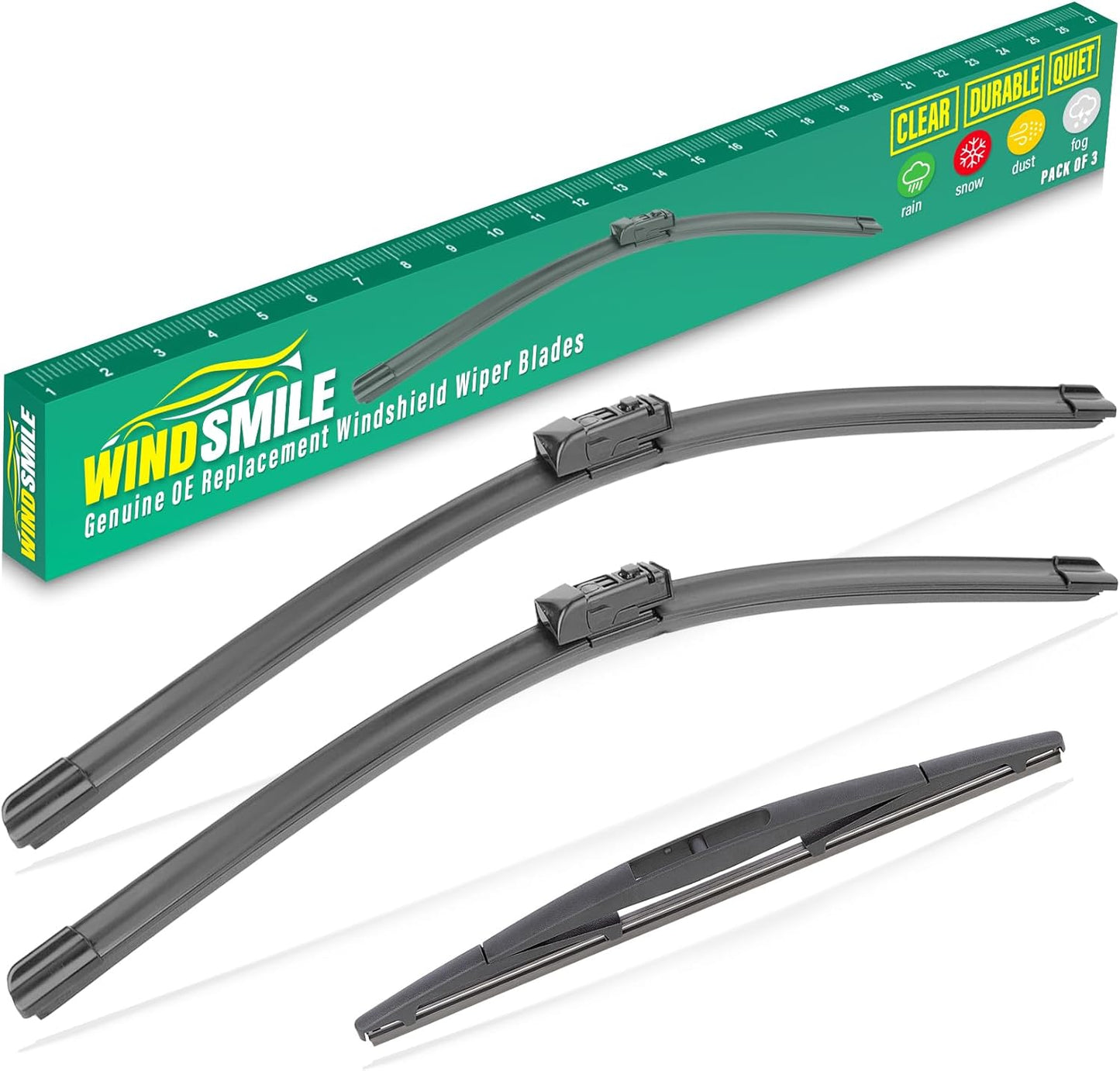26" 20" 14" Windshield Wiper Blades Replacement for Subaru Ascent 2019 2020 2021 2022 2023 2024 2025 Premium All Weather Front Rear Wipers Set - OEM Quality (Pack of 3)