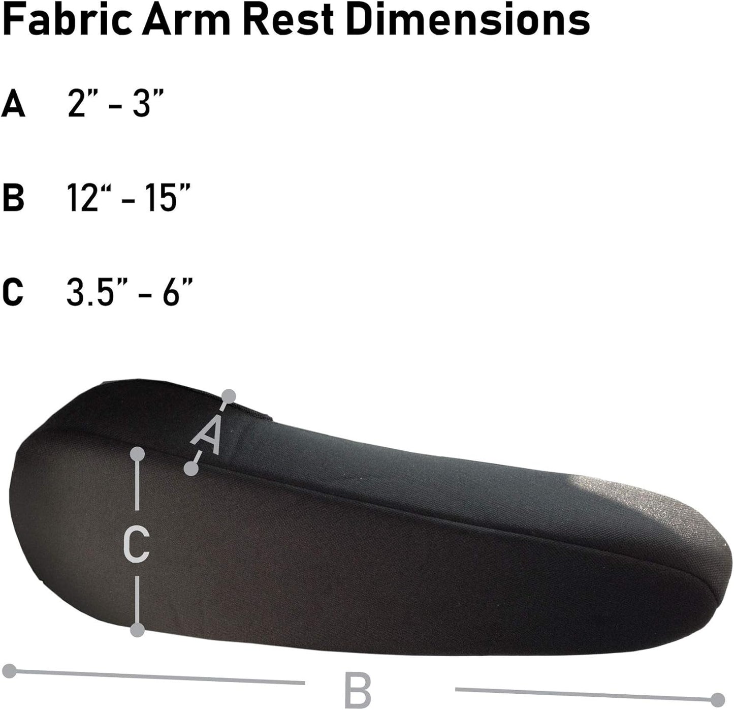 TLH Flat Cloth Fabric Armrest Covers One Pair, Black Color