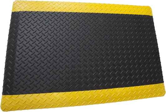 Rhino Mats, American Classic Diamond Anti-Fatigue Mats, Industrial Ergonomic Comfort Standing Mat for Work, Home, Garage, Office, Kitchen or Anywhere (Black/Yellow 1" Thick, 4 FT. x 22 FT.)