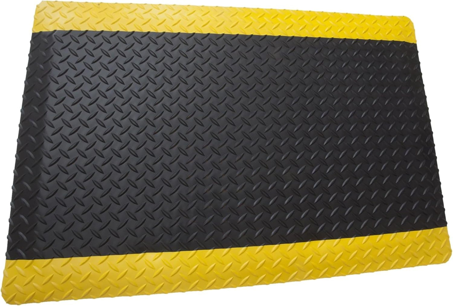 Rhino Mats, American Classic Diamond Anti-Fatigue Mats, Industrial Ergonomic Comfort Standing Mat for Work, Home, Garage, Office, Kitchen or Anywhere (Black/Yellow 1" Thick, 4 FT. x 24 FT.)