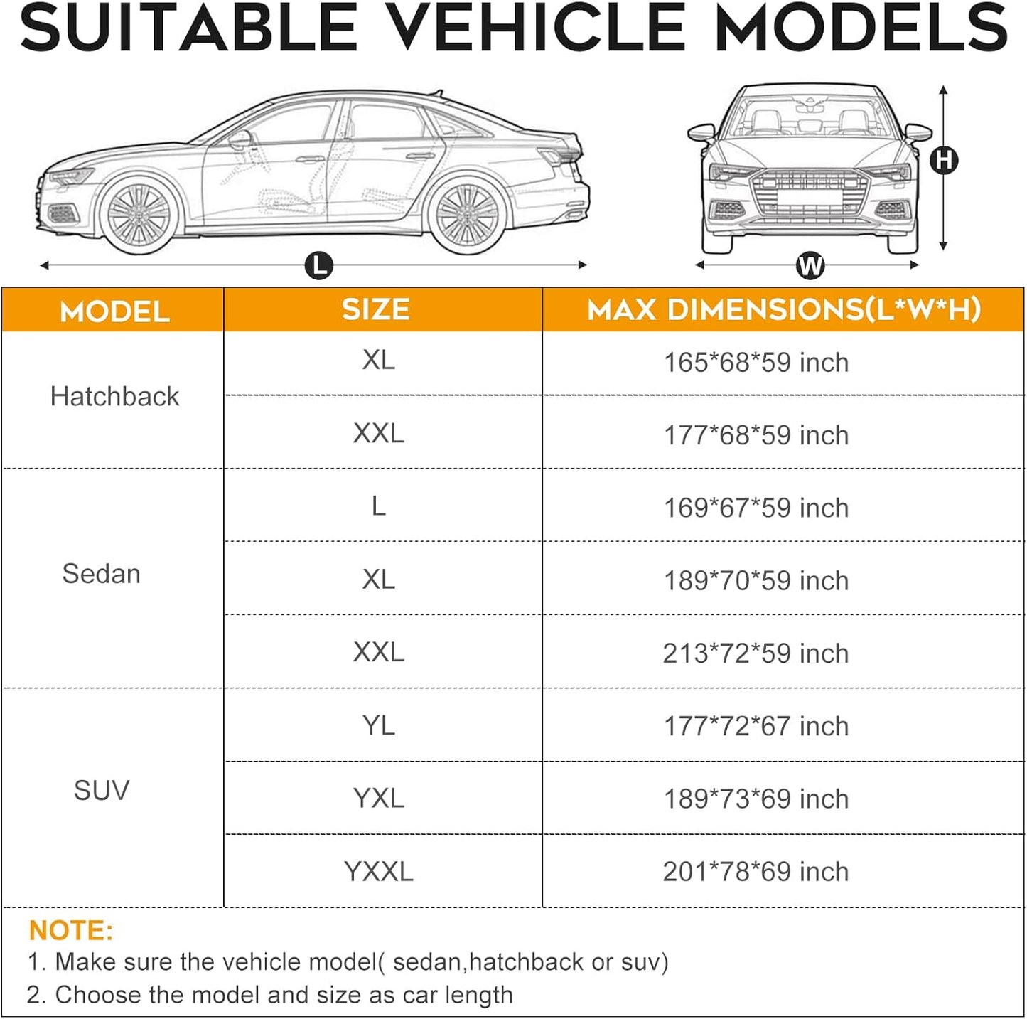 Waterproof SUV Car Cover: 6-Layer Protection from Rain, Snow, UV & Dust - Universal Fit up to 201 inches with Zipper Door & Windproof Straps for Outdoor, Garage, Travel Use, Silver