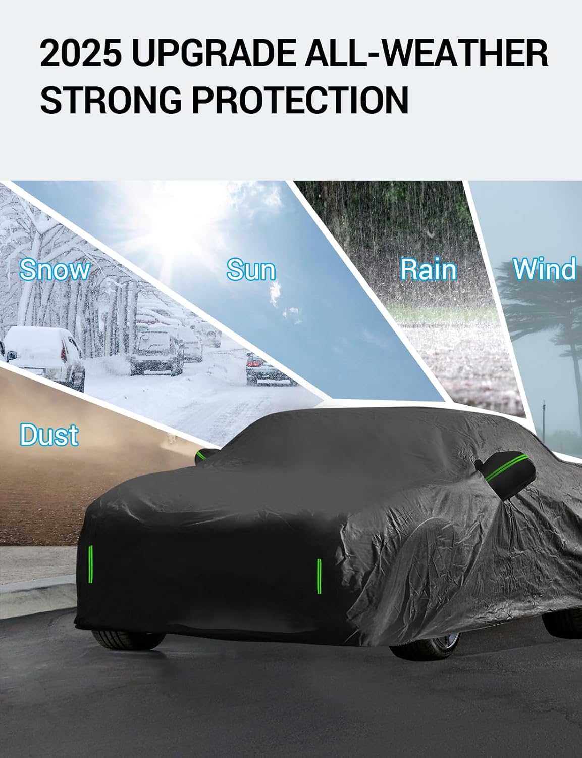 Proadsy 2025 Upgrade Car Cover Custom Fit for 2019-2025 Genesis G70, Waterproof All Weather for Automobiles, Full Exterior Cover Rain Snow Sun Protector Indoor Outdoor Car Cover