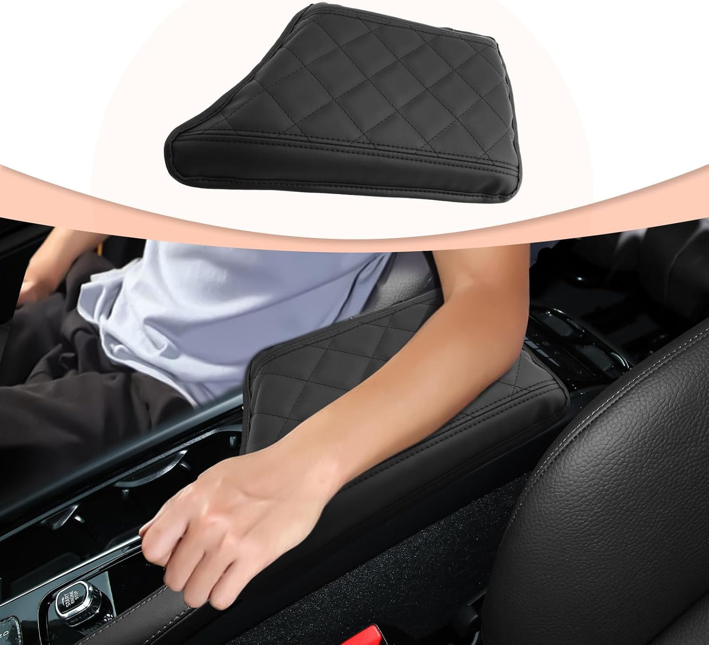 CDEFG for Volvo XC90 2018-2024 Center Console Cover Armrest Box Cover for XC90 Accessories Console Arm Rest Protector 2019 2020 2021 2022 2023 2024 -NOT FIT S90/V90