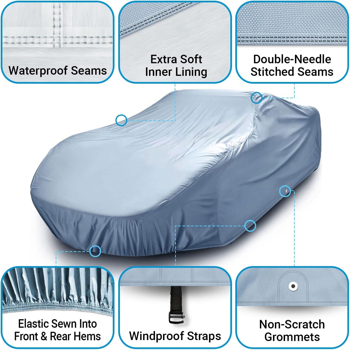 iCarCover Premium Car Cover for 1973-1977 Buick Century Wagon Heavy Duty Waterproof All-Weather Automobiles Custom Fit Indoor Outdoor UV Snow Protection Covers with Straps and Bag