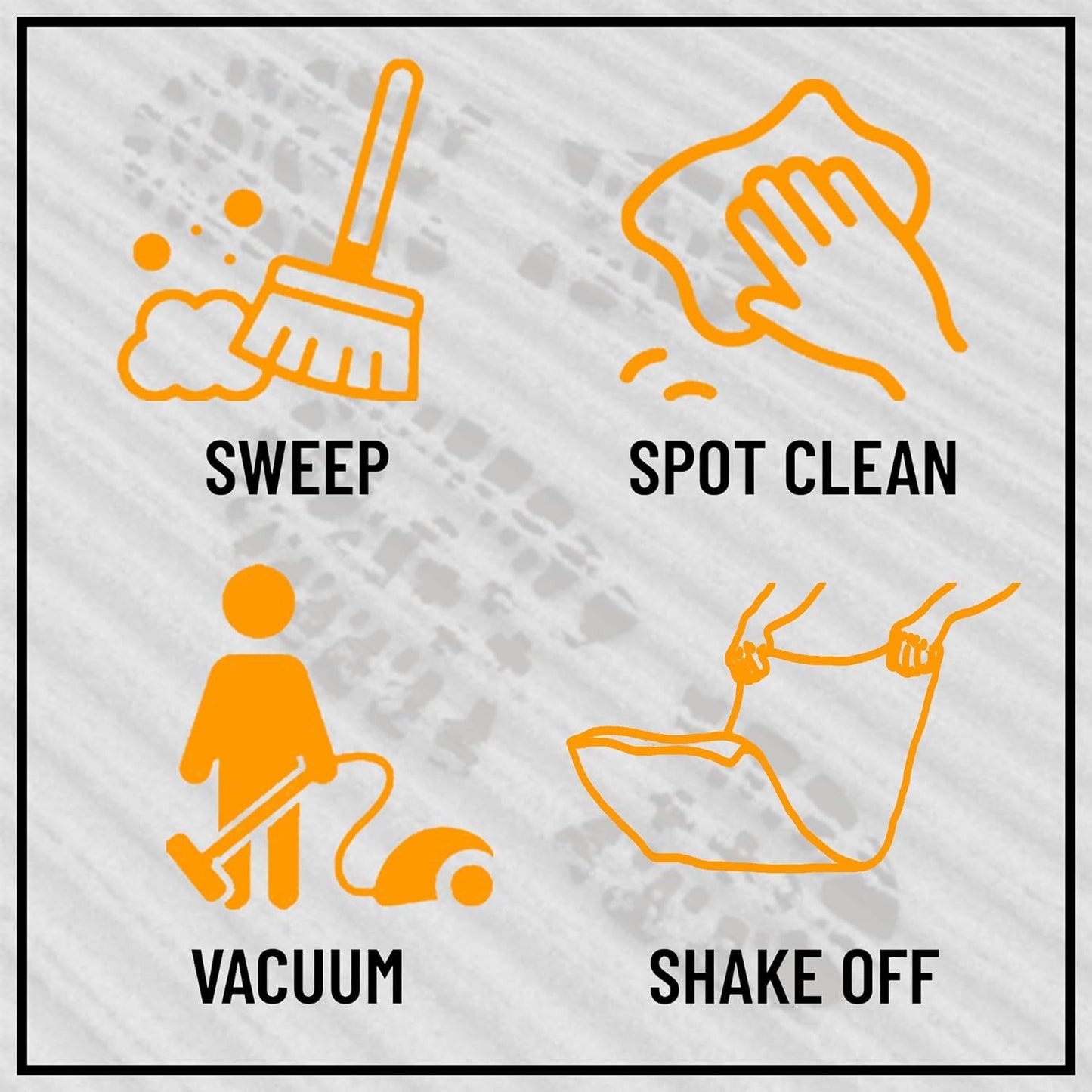 Ottomanson 2' x 20' Hallway Runner with Scraper Pile Extra Durable Non-Slip Rug Mat for Indoor & Outdoor Use - Ideal for Kitchen, Entryway, Patio & Garage - High-Traffic Carpet, Black