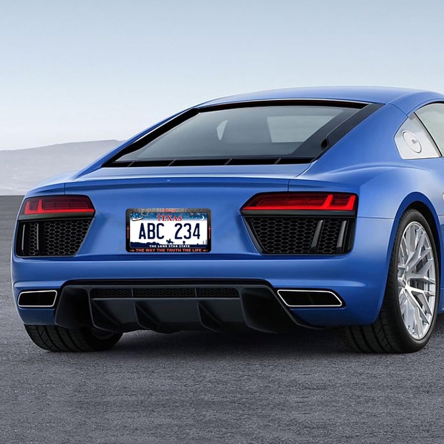Jesus The Way The Truth The Life License Plate Frame Christian License Plate Frames Funny Stainless Steel Accessories Cars Decor with 2 Holes and Screws Fits Standard Us Ca Vehicles 12.2 X 6 Inch