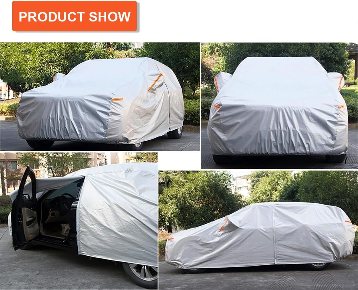 Kayme 6 Layers SUV Car Cover Custom Fit for BMW X5 (2007-2025) Waterproof All Weather for Automobiles, Outdoor Full Cover Rain Sun UV Protection.Silver