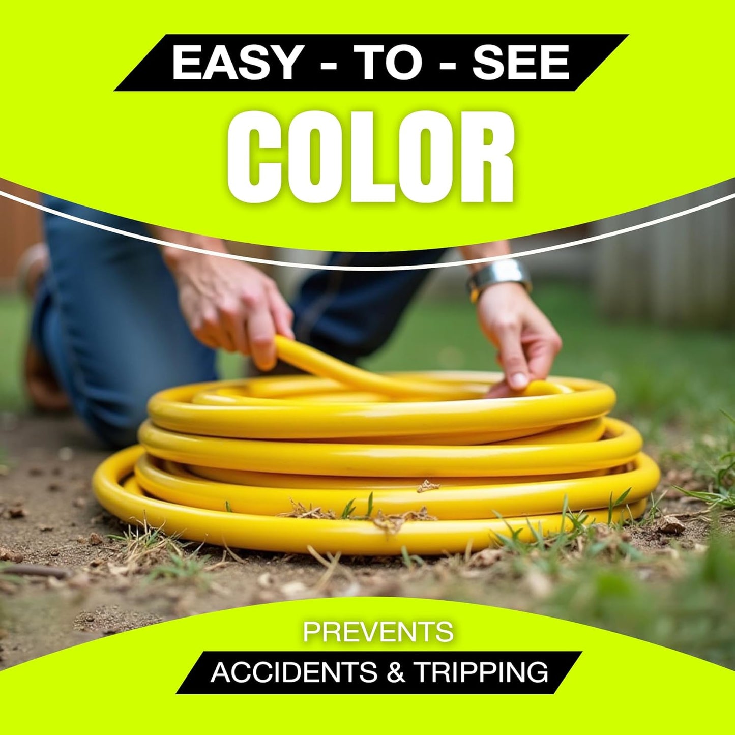 100ft Outdoor/Indoor Extension Cord 16/3 Gauge Heavy Duty 3 Prong SJTW, Waterproof, Flexible Cold-Resistant Long Power Cord,10A 125V 1250W, Yellow by LifeSupplyUSA