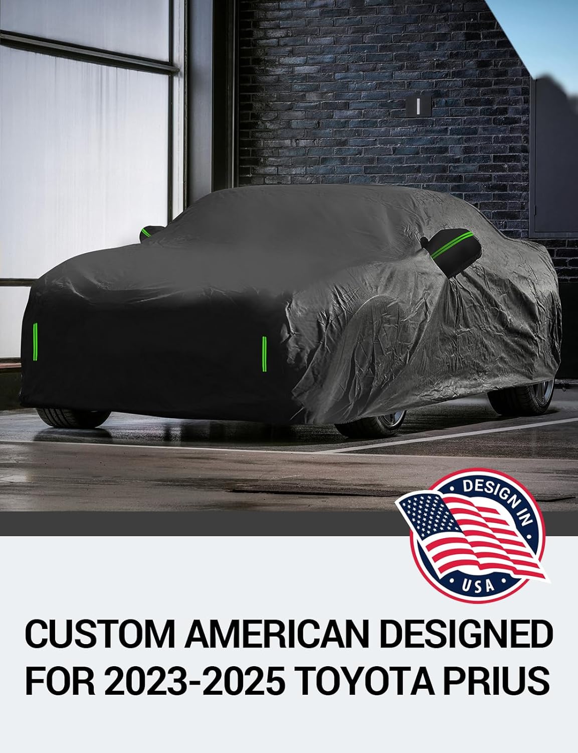 Proadsy 2025 Upgrade Car Cover Custom Fit for Toyota Prius 2023 2024 2025, Waterproof All Weather for Automobiles, Full Exterior Cover Rain Snow Sun Protector Indoor Outdoor Car Cover