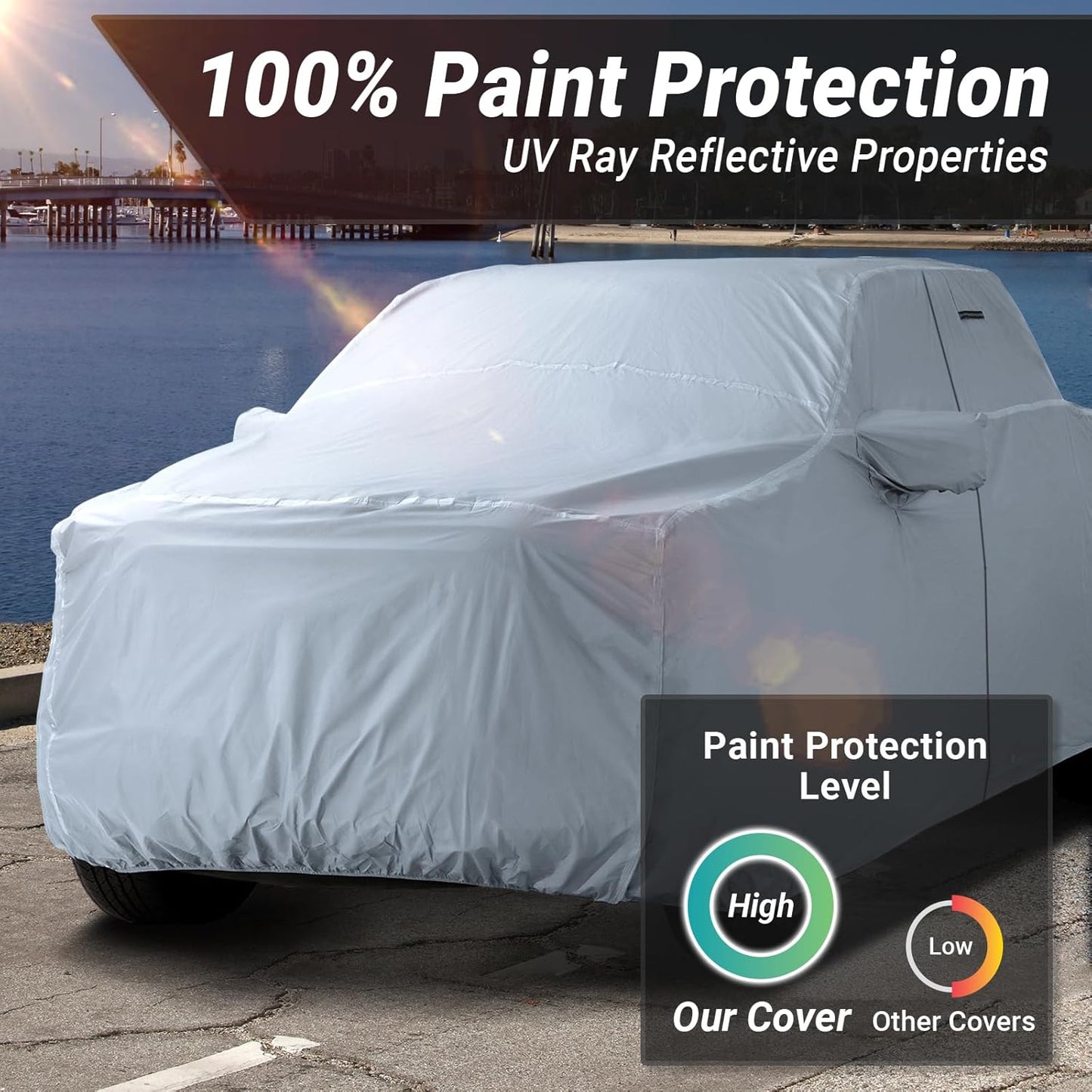 iCarCover Fits 1992-1996 F-150 Extended Cab, 6.5 ft Regular Bed Ford Truck Cover Automobiles Form-Fit Padded Full Exterior Waterproof Automobiles Protection Covers