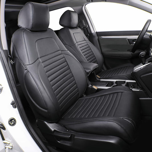 EKR Accord Car Seat Covers Custom for Honda Accord 2013-2016 LX,EX,EX-L,Sport,Touring,Sport SE & 2017 LX,Reat Row W/Solid Backrest,Seat Cover Full Set,Car Seat Protector-Leather(Black)