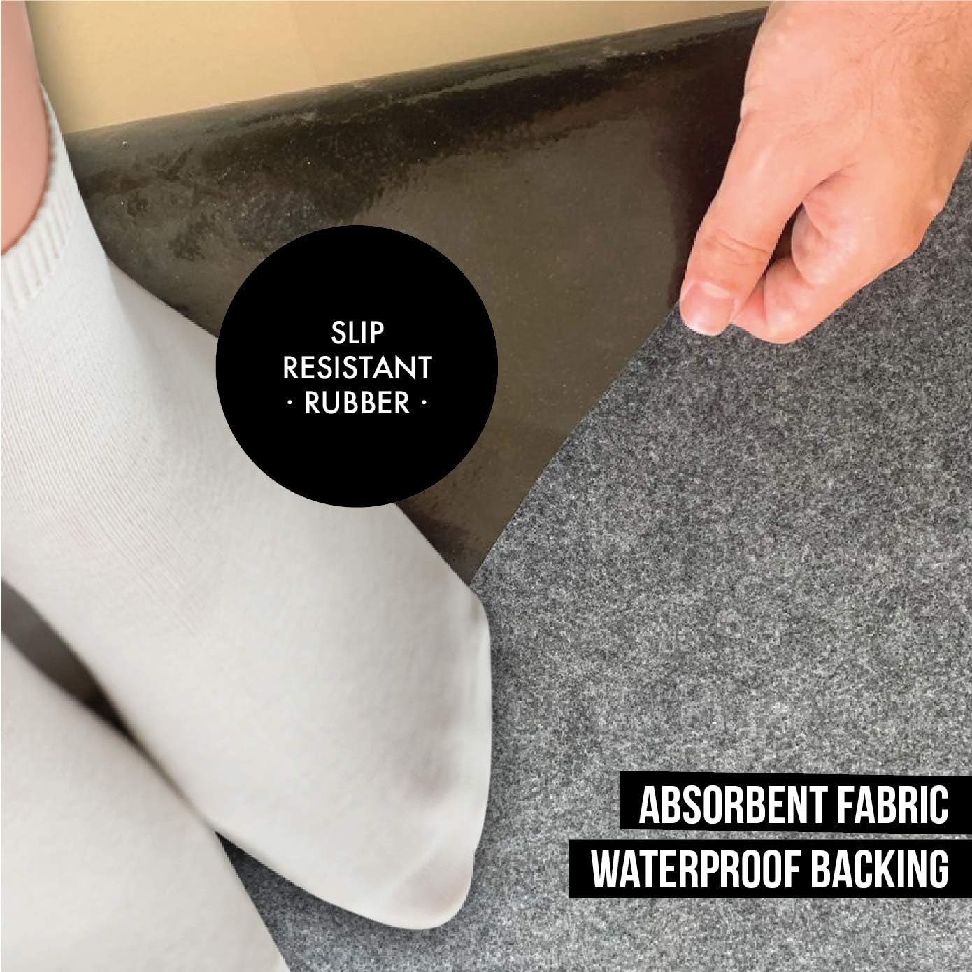 Large Garage Floor Mat, 2 Rolls (7.4’ x 8.4’ Each), Heavy Duty Waterproof Protector, Non-Slip Rubber Backing for Cars, Vehicles, Basements, and Home Gym