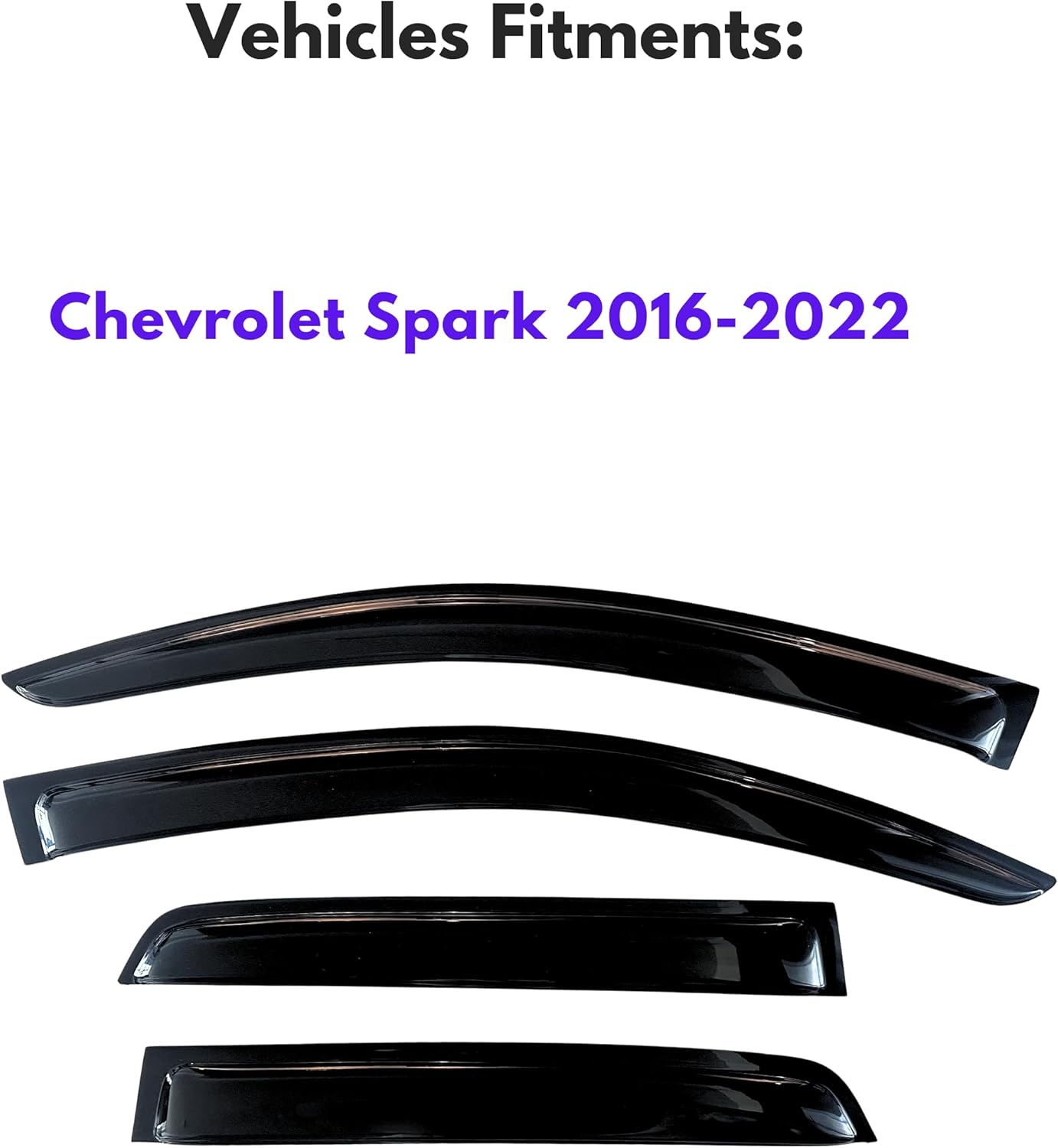 KPY Window Visor Compatible with Chevrolet Spark 2016-2022, Rain Guard Window Vent Deflectors Tape-On Style, 2016 2017 2018 2019 2020 2021 2022