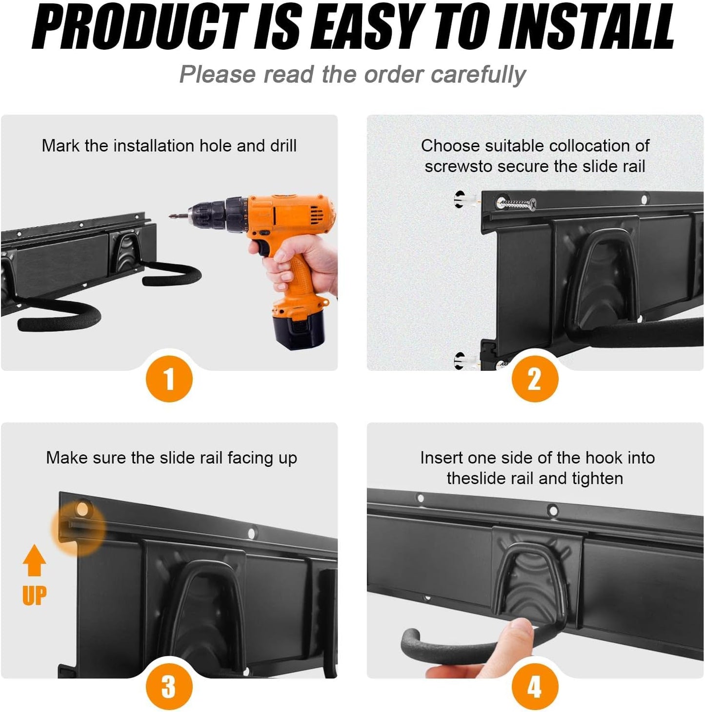 Bike Storage Rack Wall Mount Garage Hanger for 2 Bicycles & 1 Helmets, Adjustable Bike Rack Holds Up to 100Lbs