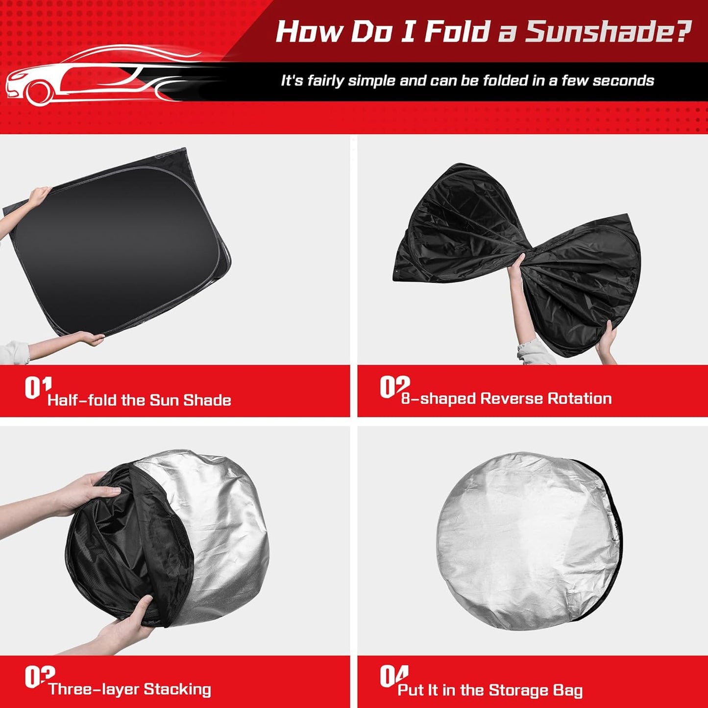 ARISMOTOR Windshield Sun Shade for Toyota 4Runner 4-Runner 2010-2025, Custom Fit Foldable Front Window Sunshade Sun Visor Protector, Block UV Rays Keep Your Car Cooler