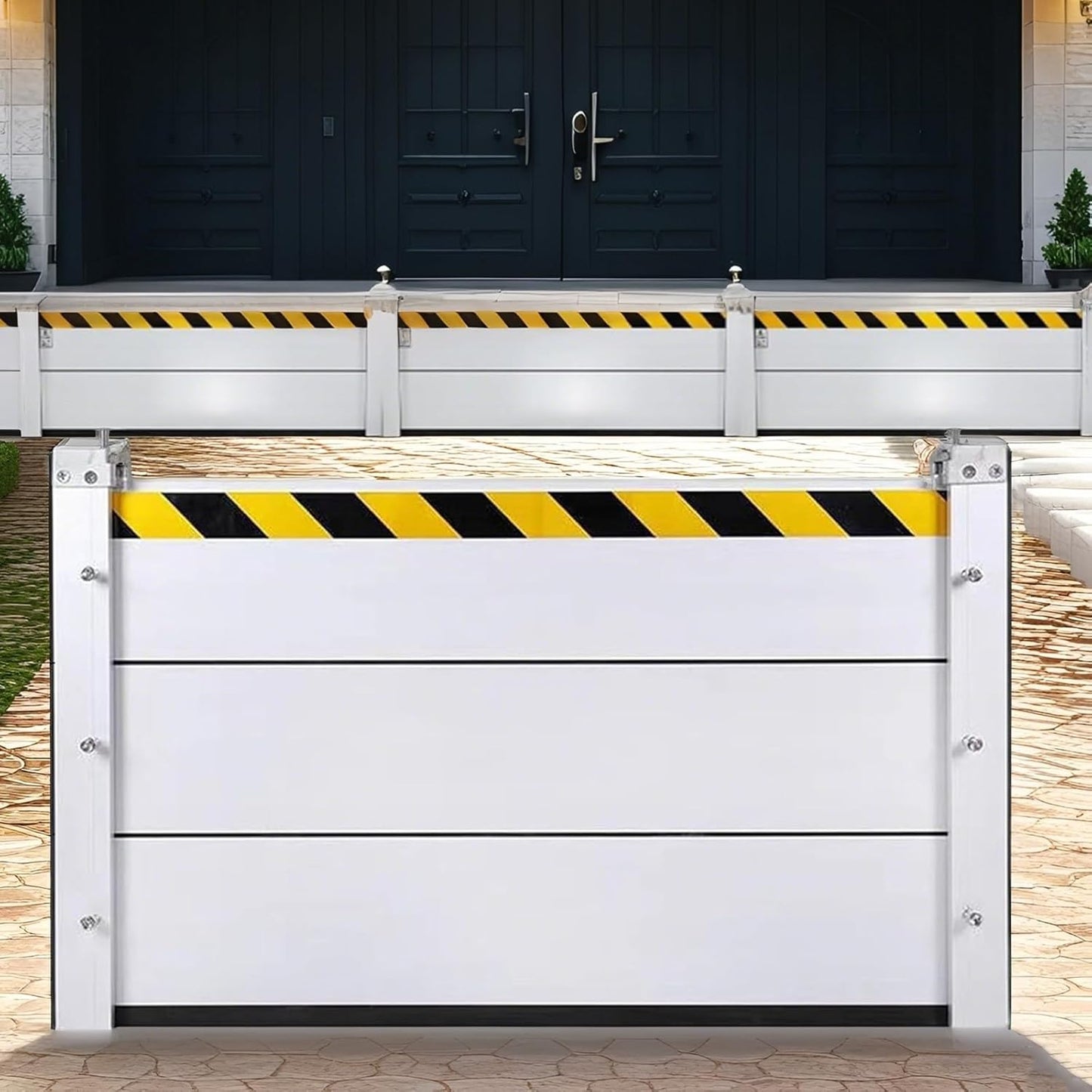 Flood Barriers for Home Exterior,Aluminum Alloy Outdoor Garage Doors Water Barriers for Flooding(H15.7Inch,L17.5FT)