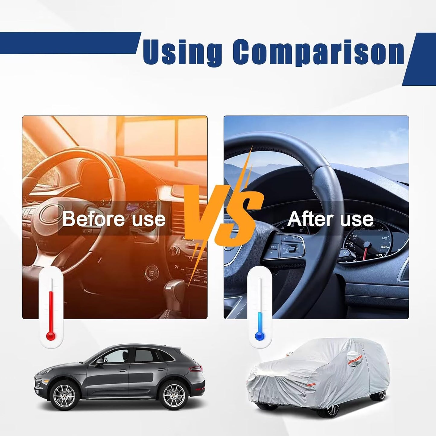 Kayme 6 Layers SUV Car Cover Custom Fit for Kia Soul (2009-2025) Waterproof All Weather for Automobiles, Outdoor Full Cover Rain Sun UV Protection.Silver