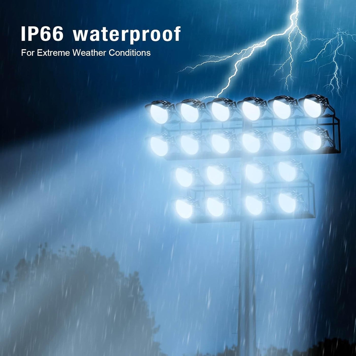 800W Outdoor LED Stadium Lights, Heavy Duty Round Floodlight Super Bright Commercial Arena Sport Field High Pole Lighting with IP66 Waterproof Adjustable Bracket for Large Area Court Farm