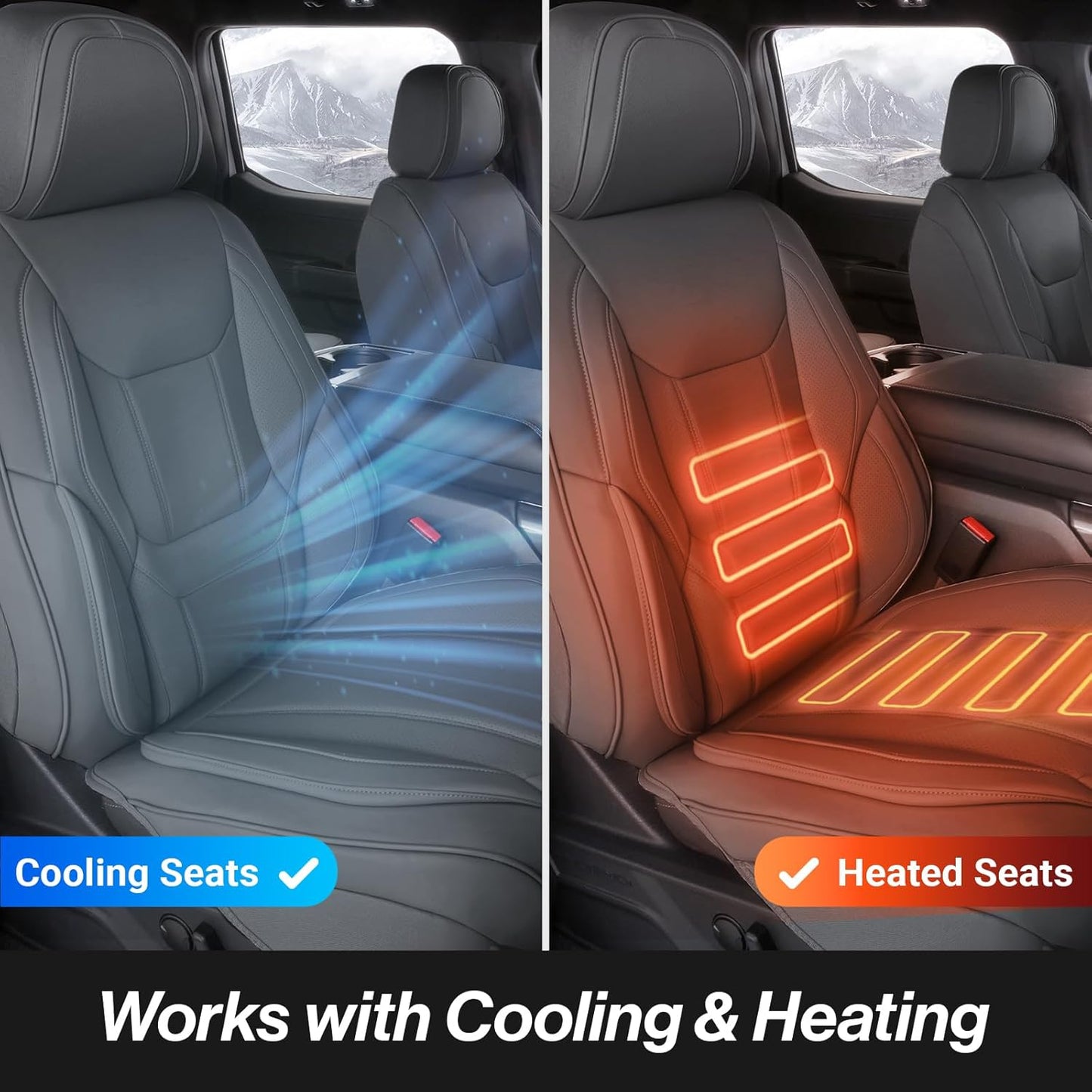 Coverland Custom Car Seat Covers Compatible with 2007-2013 Tundra CrewMax - Premium Leather Non-Slip Memory Foam Waterproof Cover Interior Protector Full Set-Dark Gray [See Size Chart-Size X135]