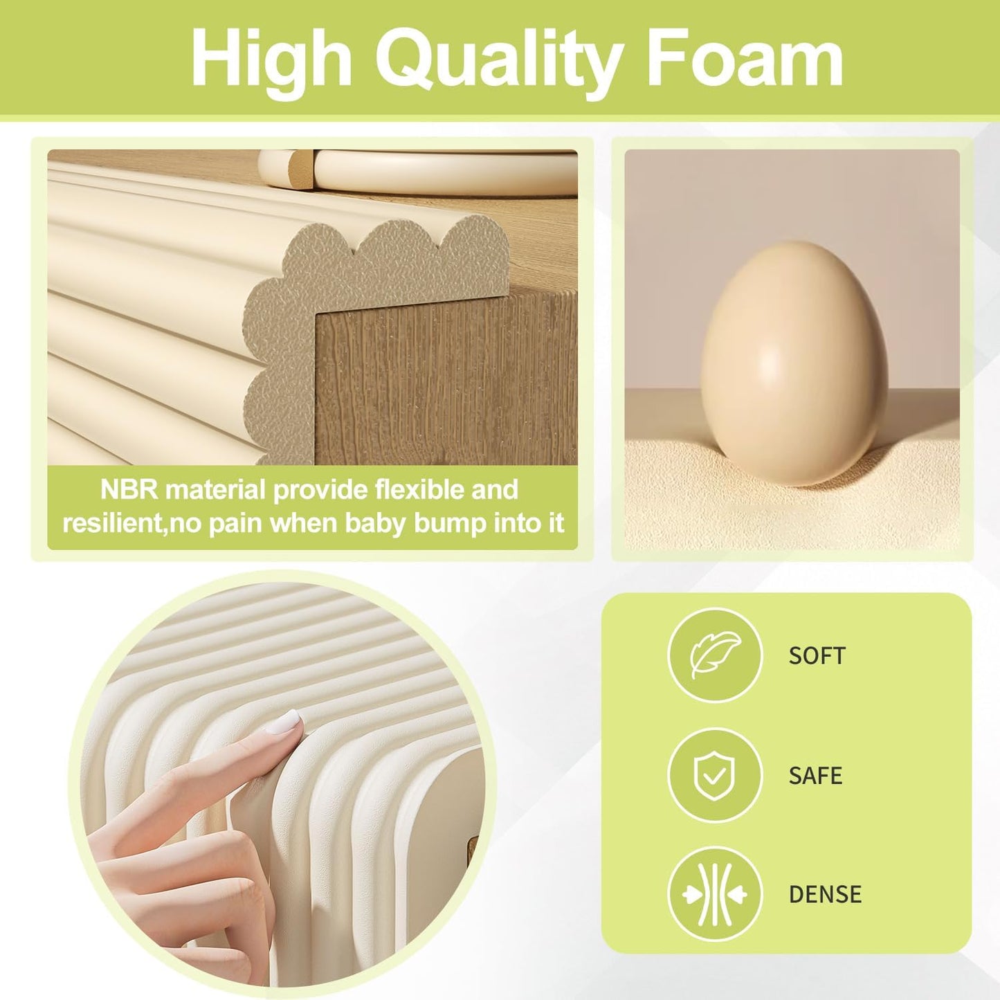Baby Proofing Wall Corner Protector,Edge Guard Corner Protector,6.56ft Thinken Soft Corner Protectors Pre-Taped Soft Rubber Foam Edge Cushion for Furniture (Coffee Brown, 6.56Ft x 7.8" W x 0.47" Th)