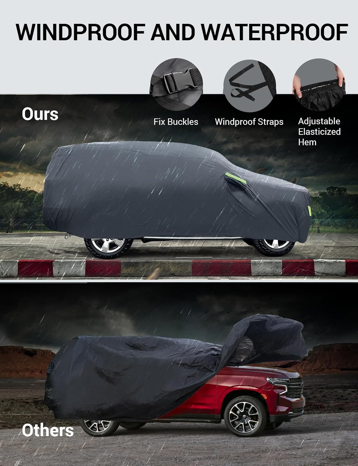 Proadsy 2025 Upgrade Car Cover Custom Fit for 2024 2025 Mazda CX70 CX-70, Waterproof All Weather for Automobiles, Full Exterior Cover Rain Snow Sun Protector Indoor Outdoor Car Cover