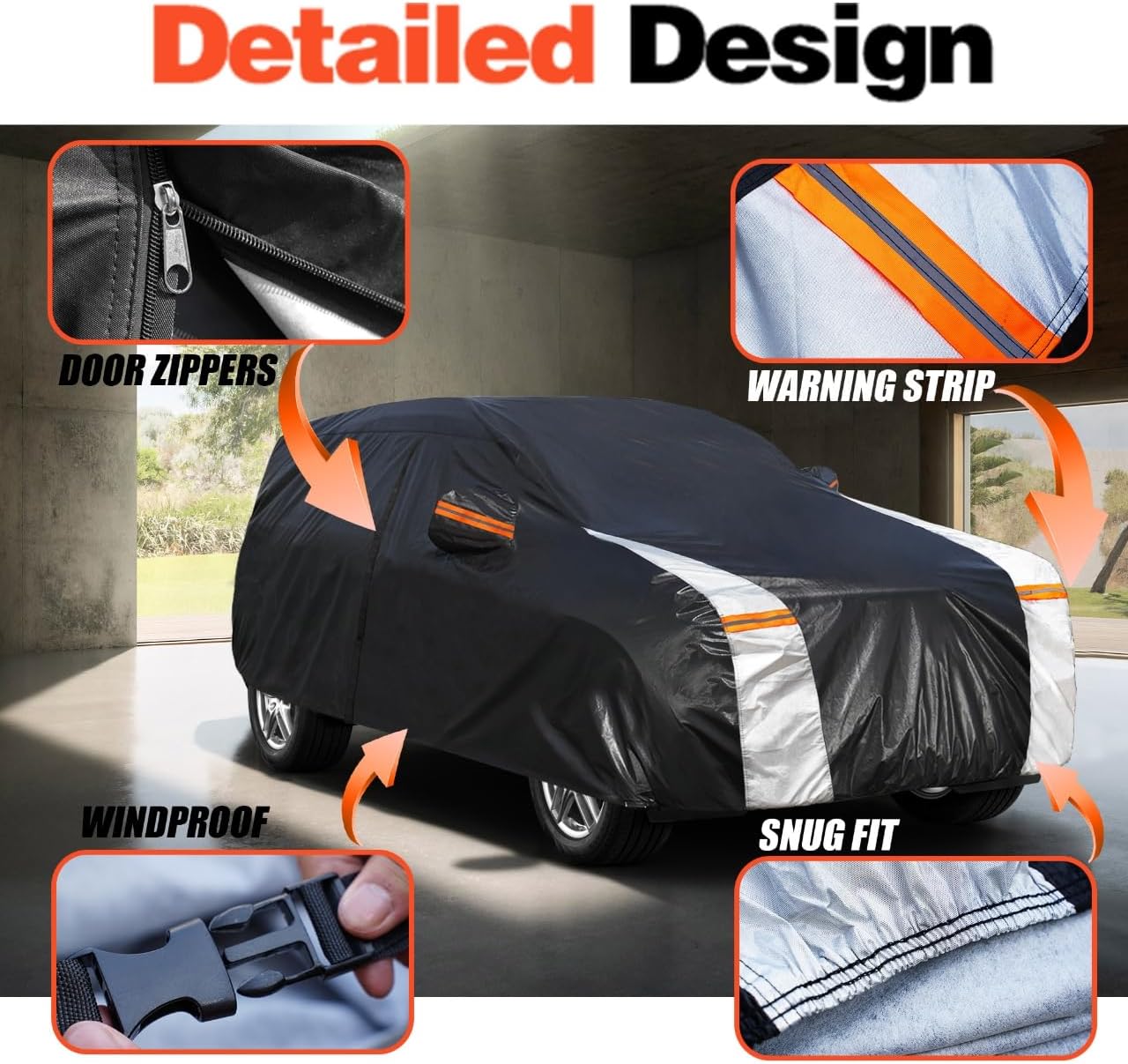 Volkswagen Tiguan Car Cover 100% Waterproof All Weather, Gift with Towel, 10 Layers SUV Car Cover Custom Fit 2018-2025 Volkswagen Tiguan, Full Exterior Car Covers Rain Sun UV Protect with Zipper.