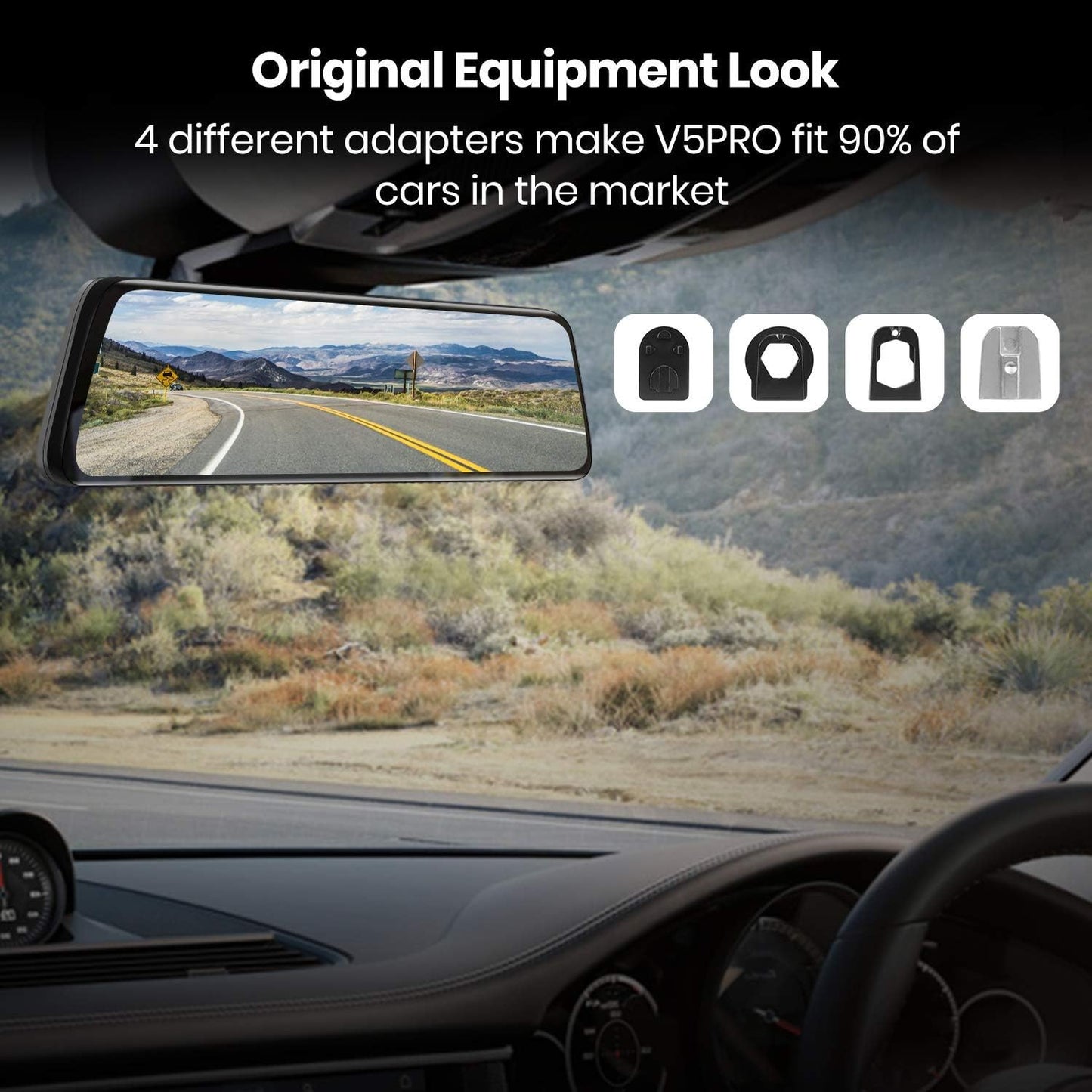 AUTO-VOX V5PRO 1080P 9.35'' OEM Rear View Mirror Camera, Full Laminated Ultrathin Touch Screen Mirror Dash Cam Front and Rear with No Glare, Super Night Vision Car Backup Camera Mirror