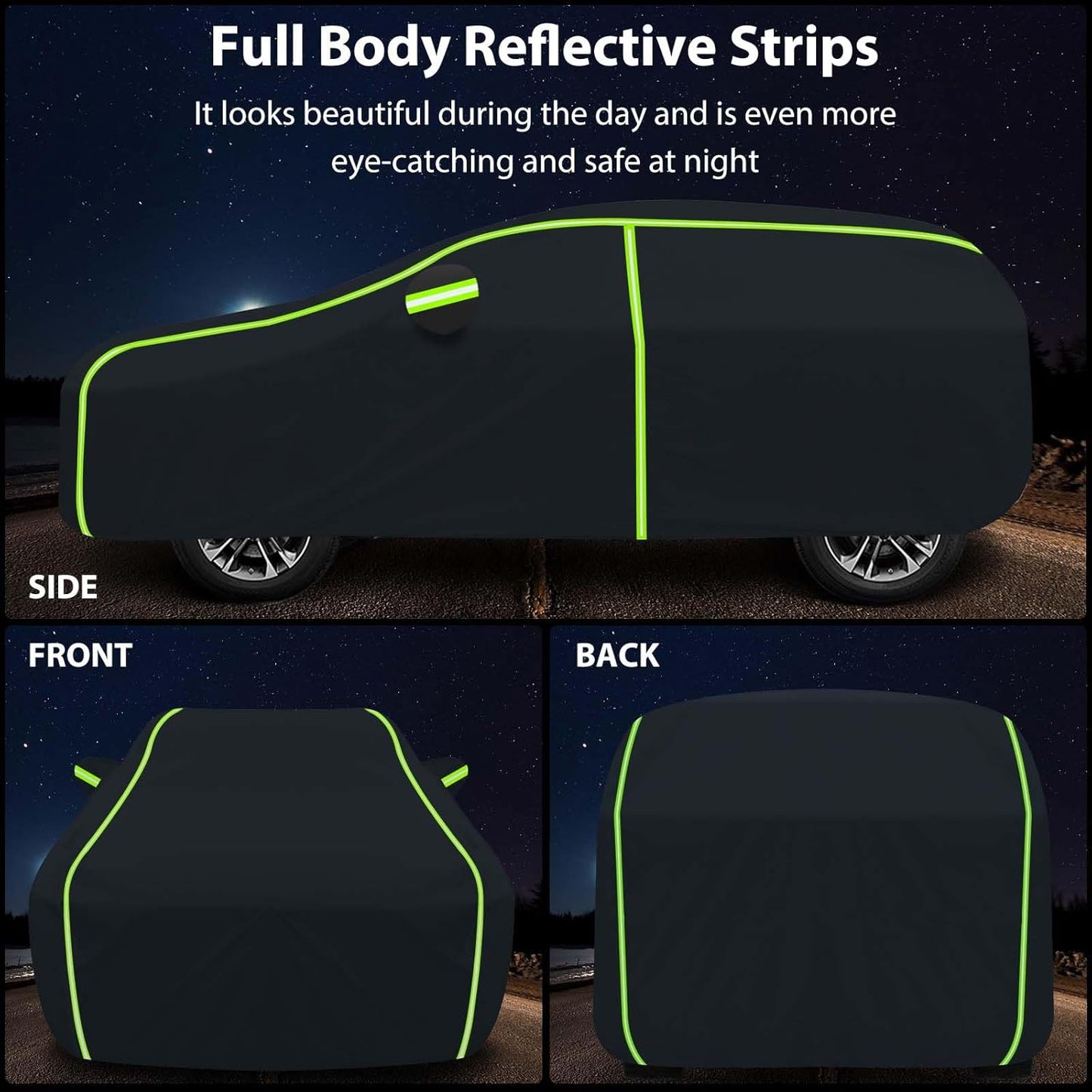 6 Layers Full Car Cover for 1994-2024 Ford Mustang GT/Shelby/Cobra/Bullitt/ECOBOOST,Waterproof All Weather PEVA Adding Cotton Protection with Door Zipper & Storage Bag
