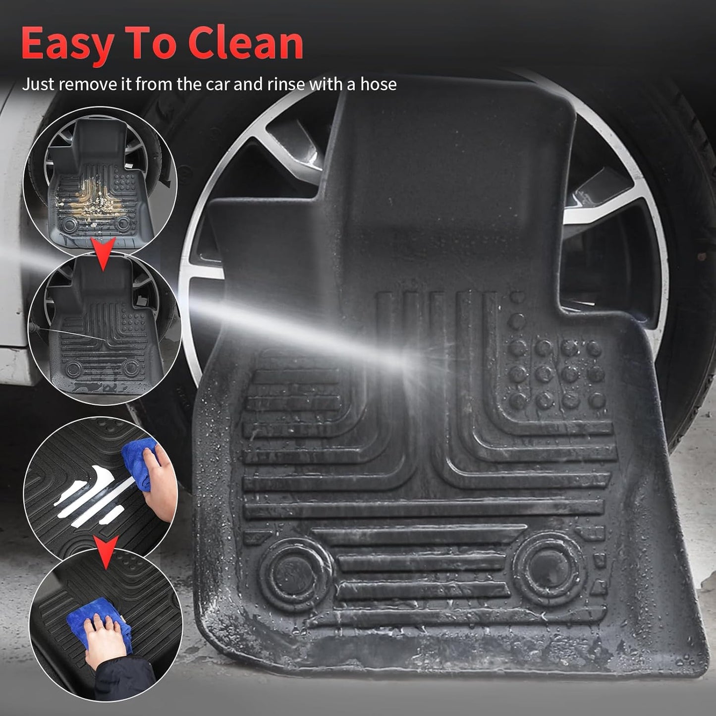 Wayhigh-All Weather Floor Mats & Cargo Liner Fit for Hyundai Kona 2018-2023/ Kona N 2022-2023, Custom Fit TPE Heavy Duty Car Mats Kona Accessories