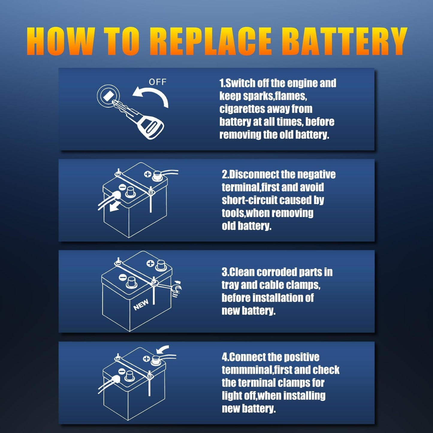 TPE Car Start Stop System BCI Group26 LiFePO4 Lithium-ion Battery 12.8V 800A Lightweight High Performance Battery Battery Level Display Left Negative Right Positive