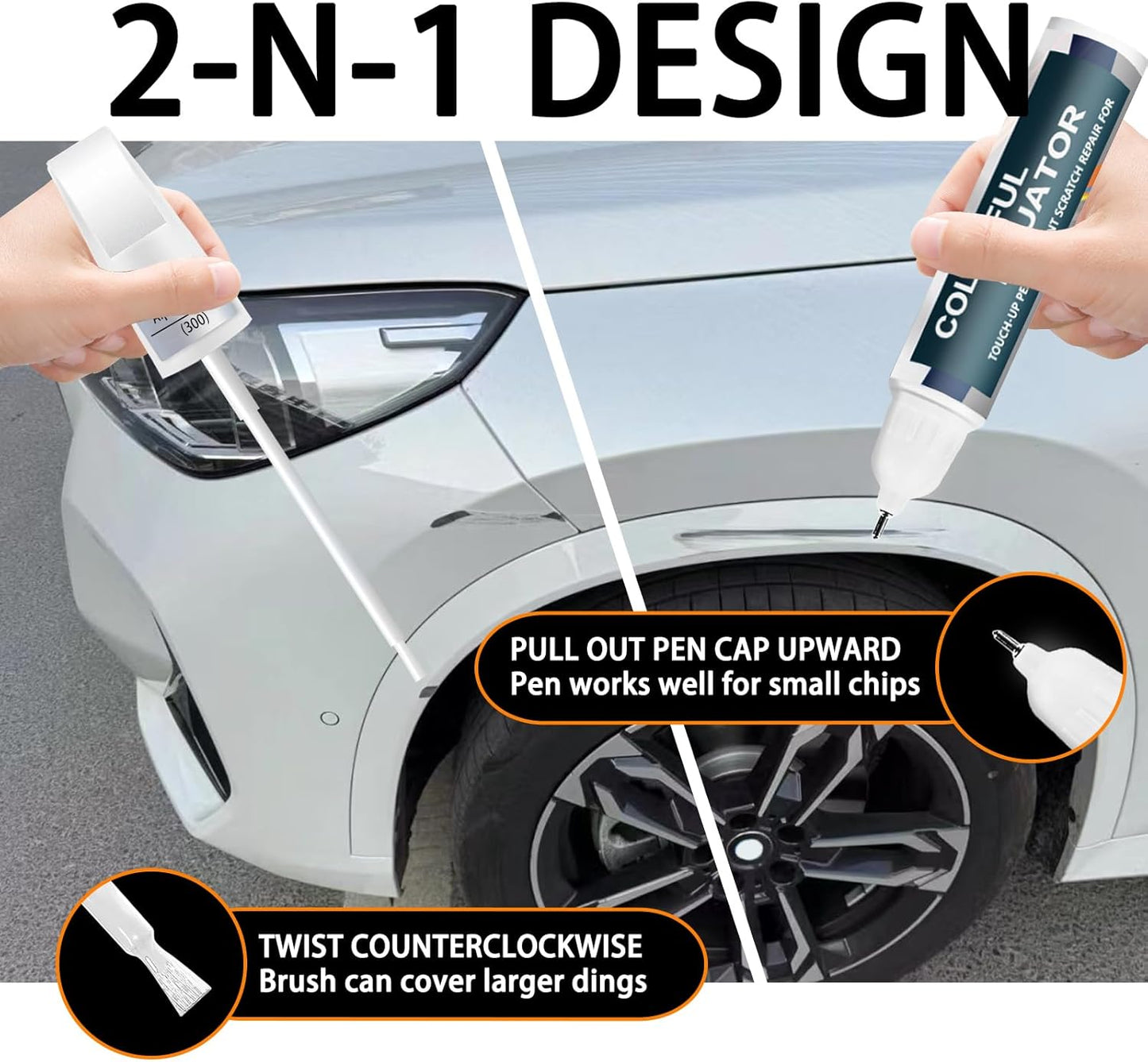 Jet Black(668) Touch Up Paint for BMW, Car Paint Pen Scratch Repair Two-In-One Touch Up Paint, Premium Car Scratch Remover for Deep Scratches