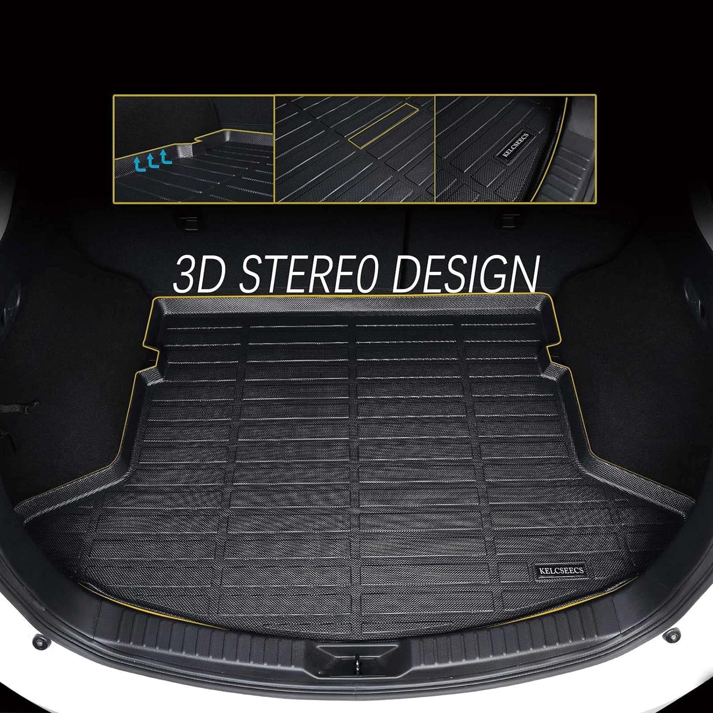 KELCSEECS® Floor Mats & Cargo Liner Custom for Acura RDX 2025 2024 2023 2022 2021 2020 2019,All Weather Protection TPE Floor Liners Front& Rear Row Full Set Acura RDX Accessories Black