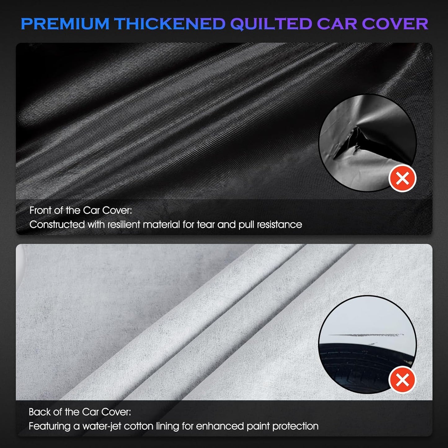 Car Cover Custom Fit for Honda CRV 1997-2025,Toyota RAV4 1996-2025, 6 Layers Truck Cover Waterproof All Weather for Automobiles,Outdoor Full Exterior Cover,Rain, Sun, Wind Protection,Black