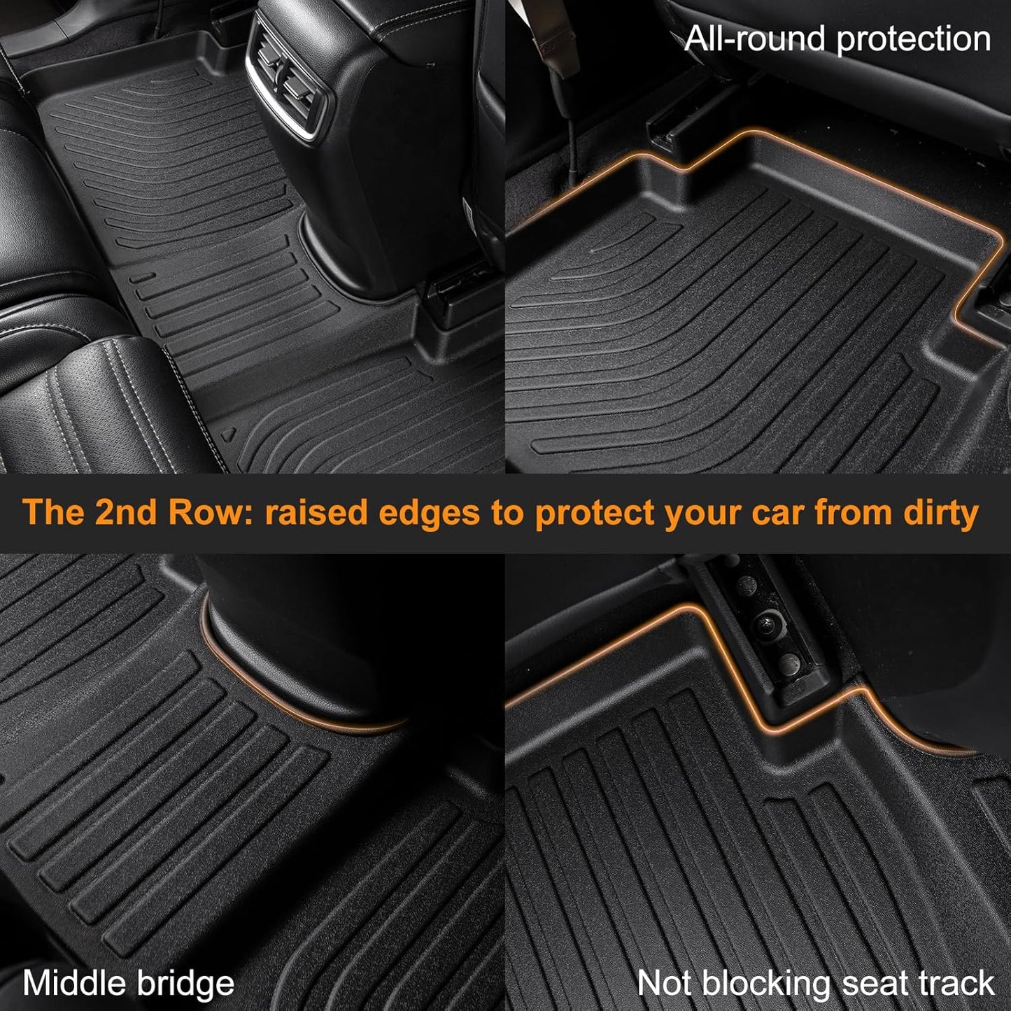 Binmotor-Floor Mats for Ford Escape 2009-2012, for Mazda Tribute & Mercury Mariner 2009-2011, TPE All Weather Mats Rubber Floor Mat for Escape, Car Mats for Mazda Tribute & Mercury Mariner