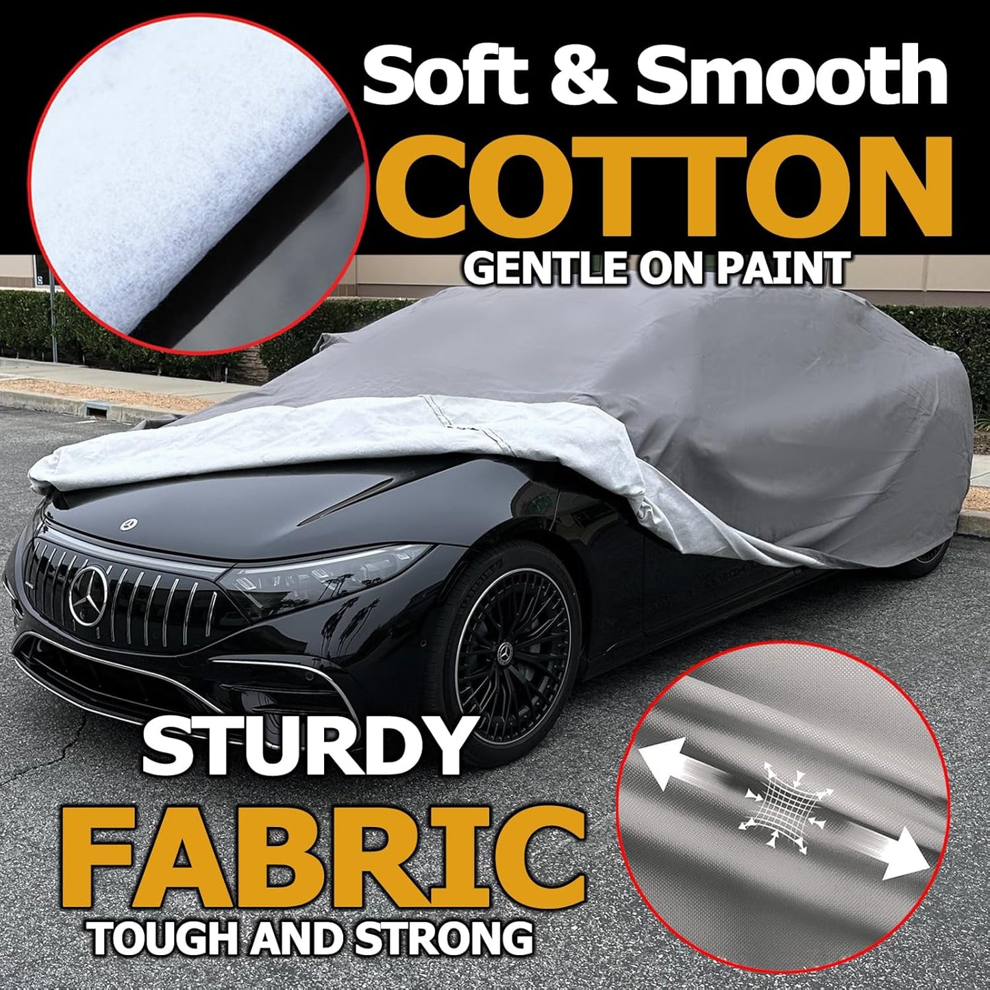 All Weather Waterproof car Cover Good for rain Snow uv Protection dust mid-Size Sedan Altima Accord Prius Impreza Passat Fusion Camry Model 3 Gray