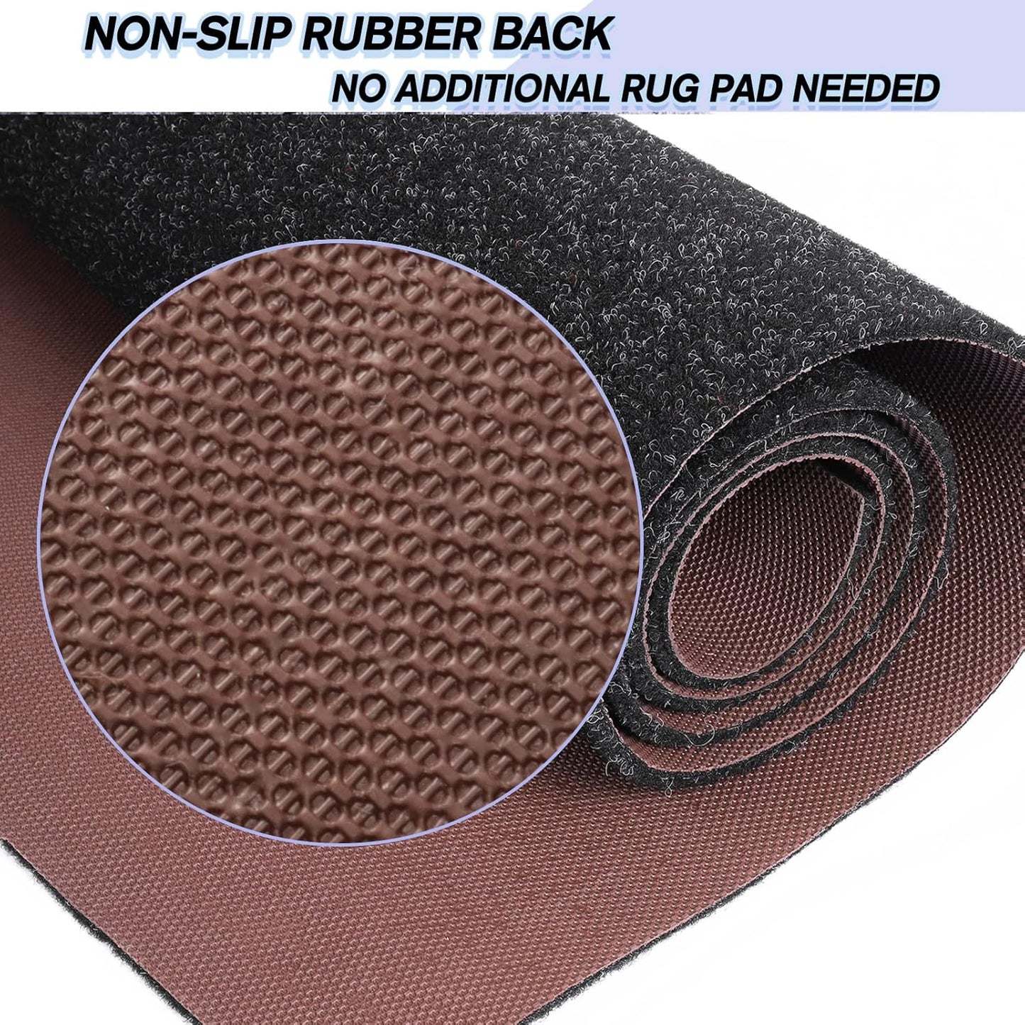 Custom Size Backed Non-Slip Area Rugs Runner, Easy Clean, Waterproof Runner Rugs for Hallway Entryway, Kitchen, Laundry, 3FT x 79FT, Black