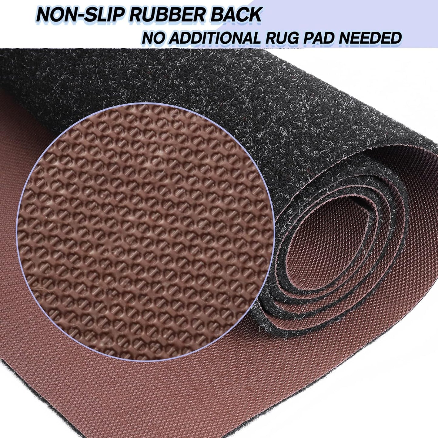 Custom Size Backed Non-Slip Area Rugs Runner, Easy Clean, Waterproof Runner Rugs for Hallway Entryway, Kitchen, Laundry, 4FT x 4FT, Black