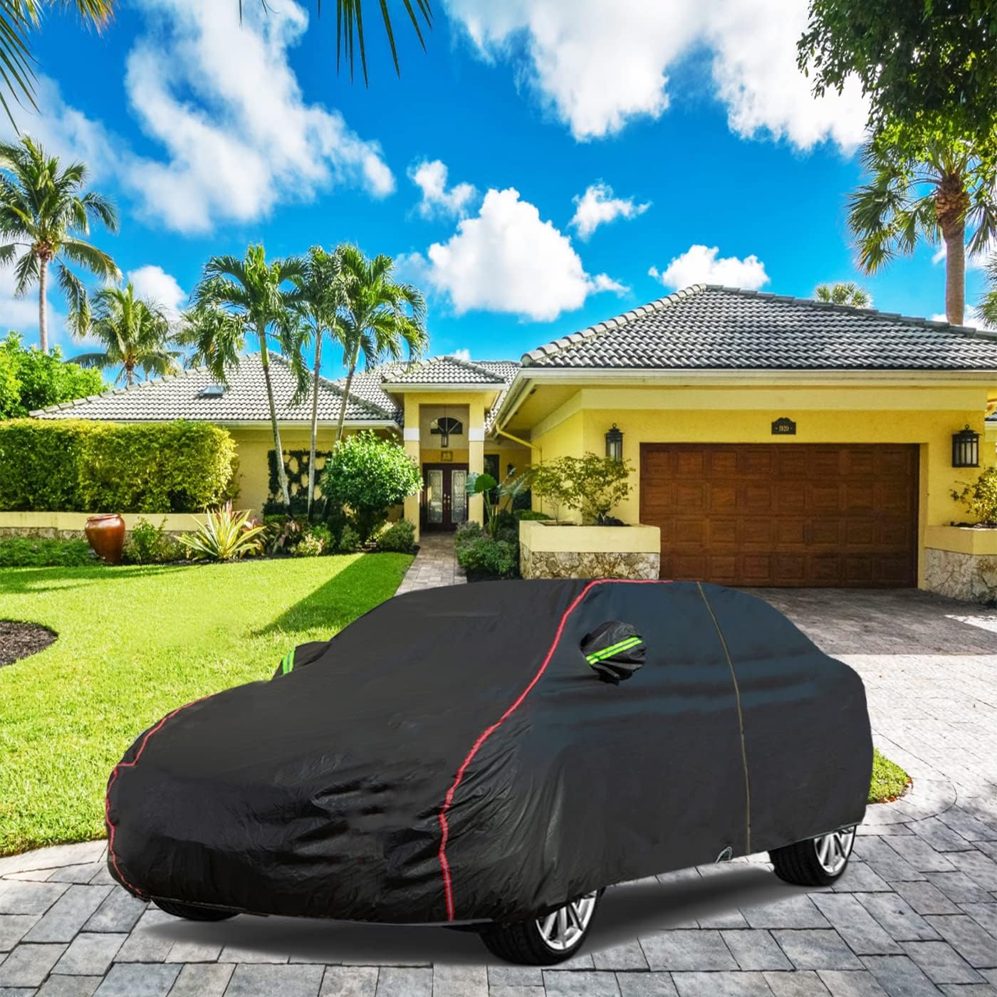 Breathable New Material, Waterproof Car Cover, Locks and Zipper Doors, Sunscreen Waterproof UV Prevention Snowproof Wind and Windproof,Suitable for Indoor Outdoor,for SUV (191" to 200") B12